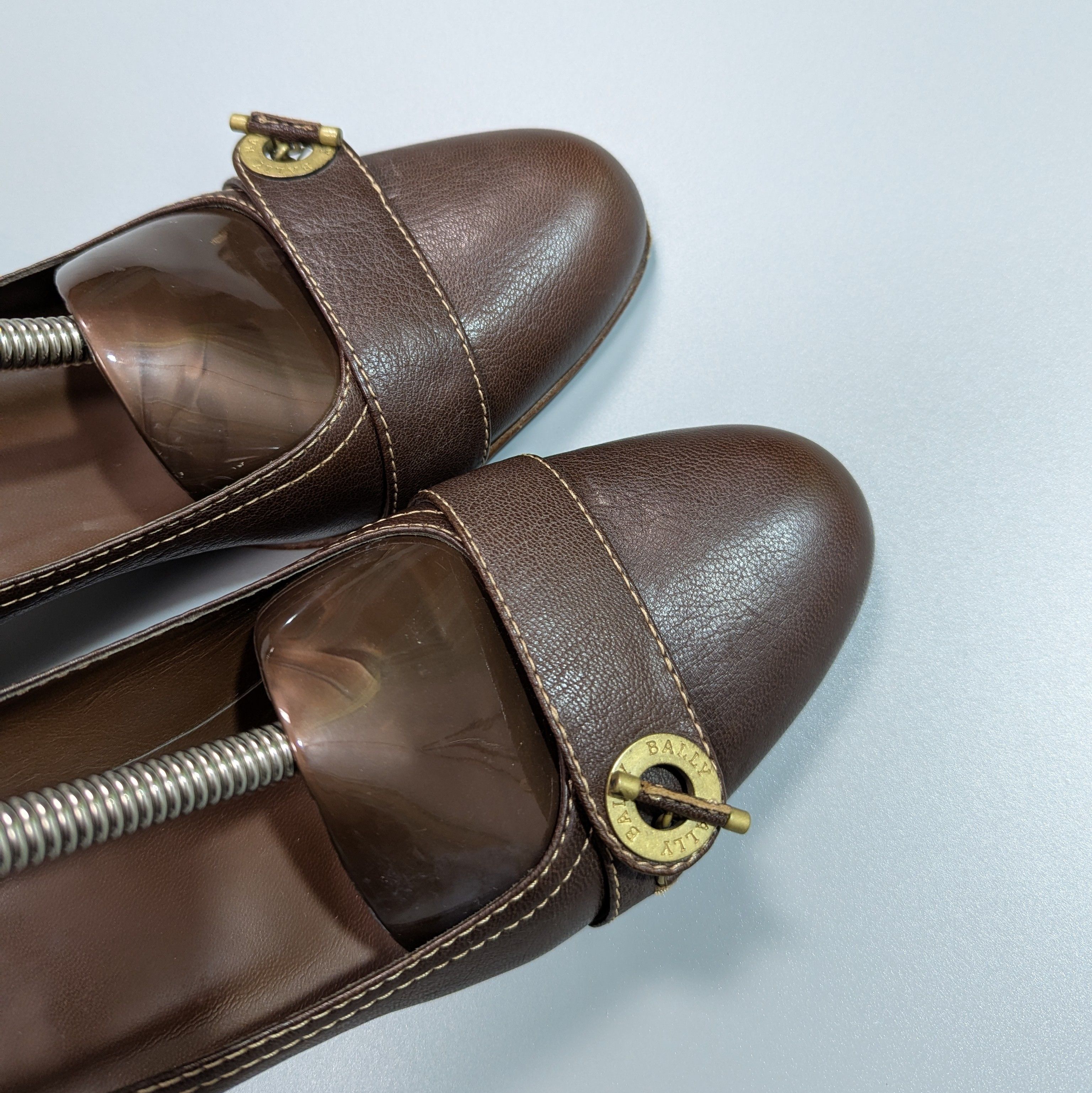 Bally BALLY Women's Leather Brown Open Luxury Shoes Size US 10.5 / IT 40.5 - 9 Thumbnail