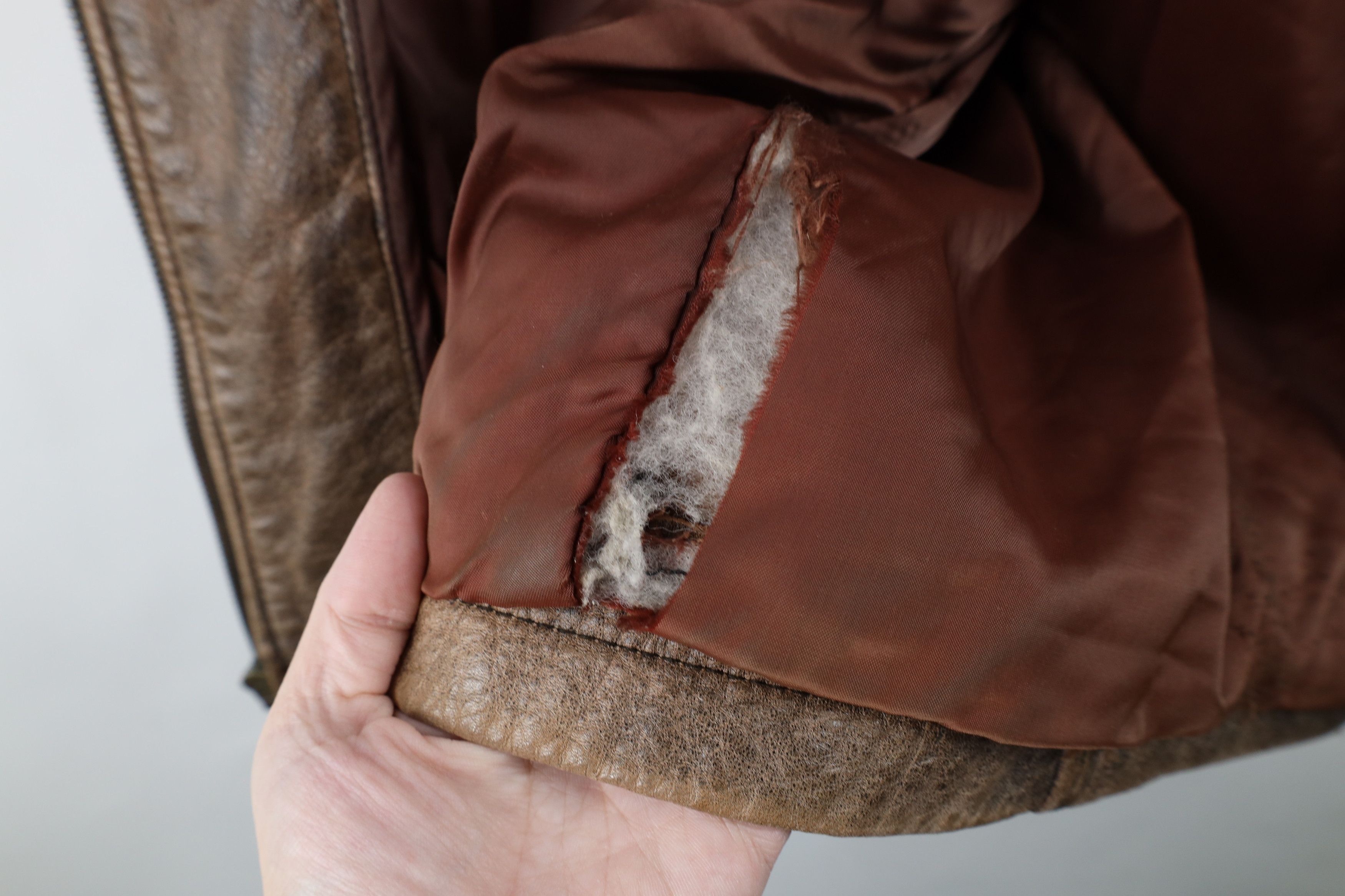 Vintage Vintage 90s Streetwear Distressed Full Zip Leather Jacket Size US XXL / EU 58 / 5 - 9 Thumbnail