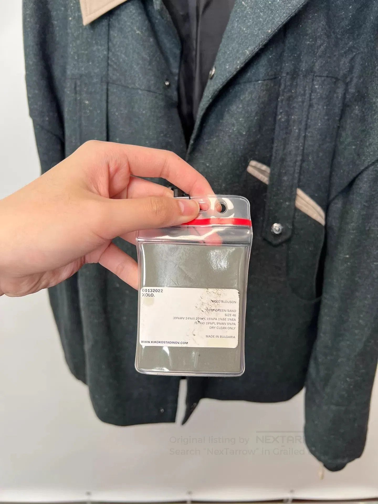 Kiko Kostadinov Blue Button-Front Jacket with Contrast Collar. Size US S / EU 44-46 / 1 - 7 Thumbnail