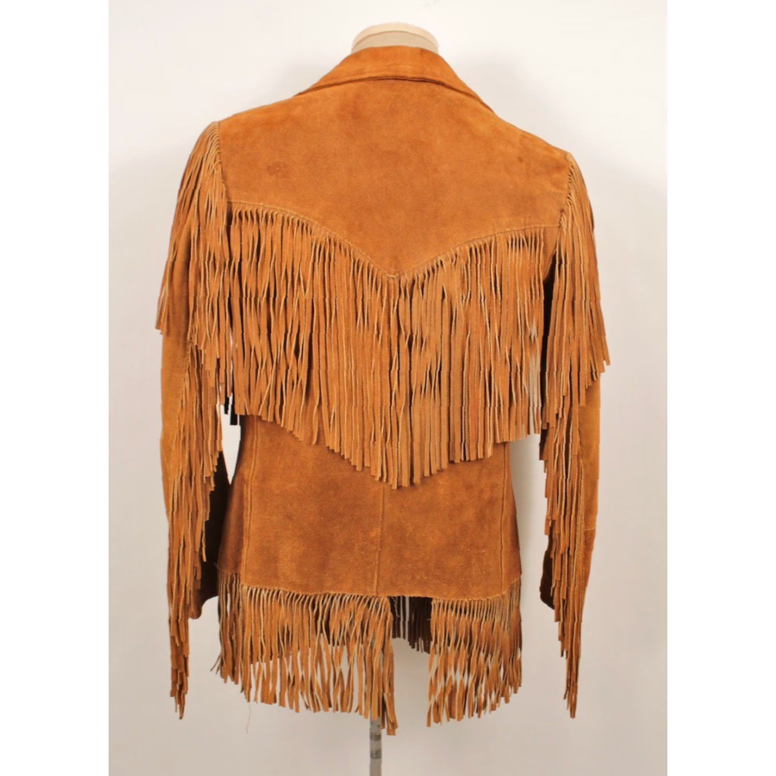 Vintage VINTAGE Women's VTG 70s Brown Fringe Suede Leather Jacket Sz 12 1970s Joo-Kay Hippy Size XL / US 12-14 / IT 48-50 - 2 Thumbnail