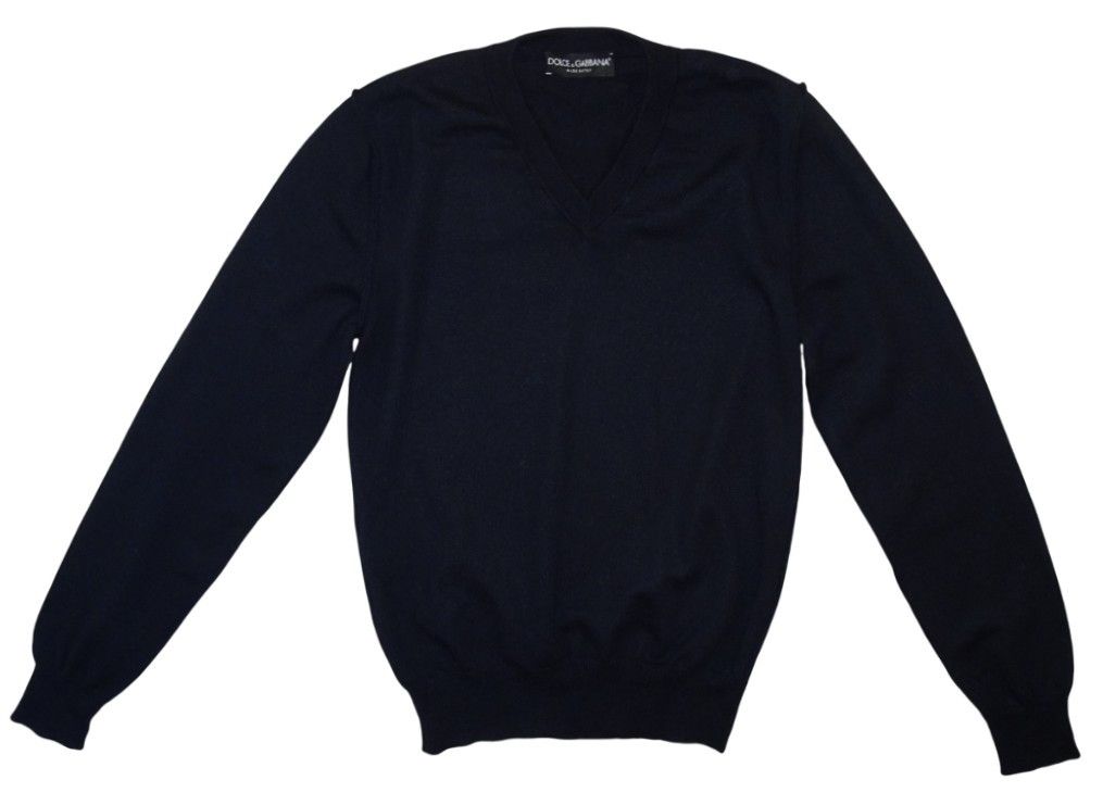 Dolce & Gabbana DOLCE AND GABBANA V-NECK VIRGIN WOOL SWEATER Size US S / EU 44-46 / 1 - 1 Thumbnail