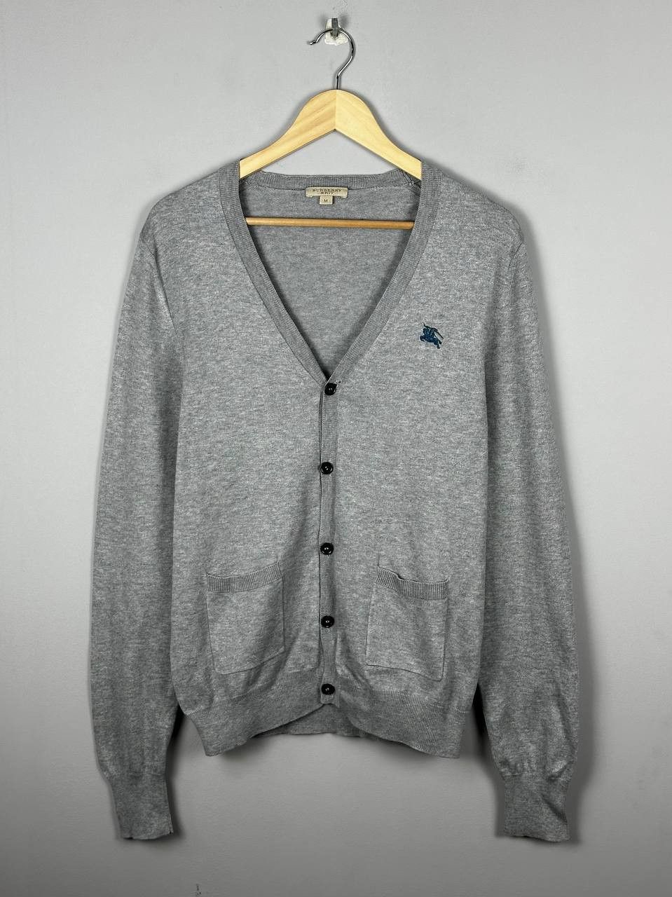 Burberry Burberry Brit Grey Cotton Cardigan Mini Logo Sweater Size US M / EU 48-50 / 2 - 1 Thumbnail