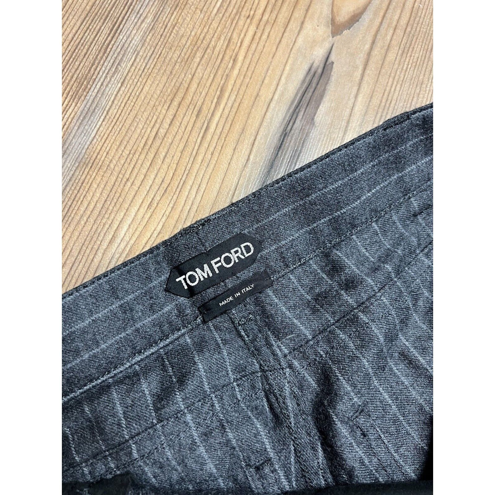 Tom Ford MINT! Tom Ford Gray Striped Women`s Wool Pants Size 36 Size 25" / US 0 / IT 36 - 9 Thumbnail