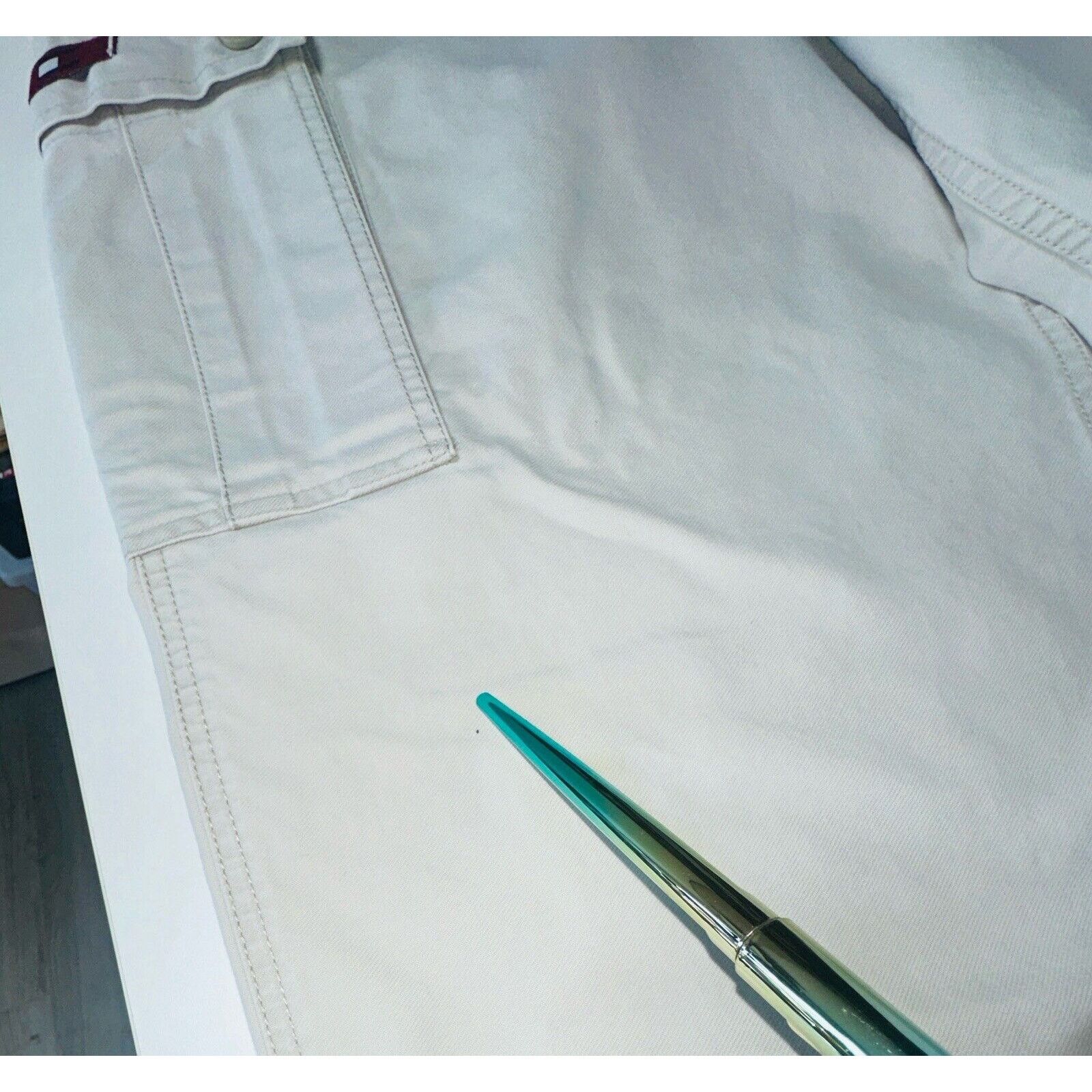 Tommy Hilfiger Vintage Wide Leg Tommy Jeans Mens Cargo Khaki Pants 38 90s Size US 38 / EU 54 - 17 Thumbnail