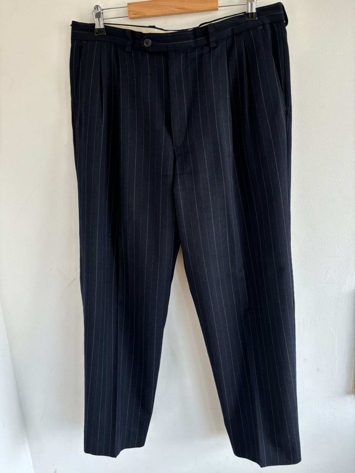 Vintage Vintage M&S Wool Suit Stripped Pants Size US 34 / EU 50 - 1 Thumbnail