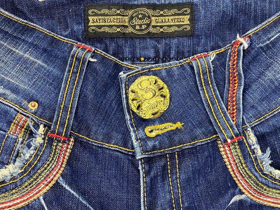 Distressed Denim Studio RP Jeans Flare Jeans Distressed Jeans Grailed