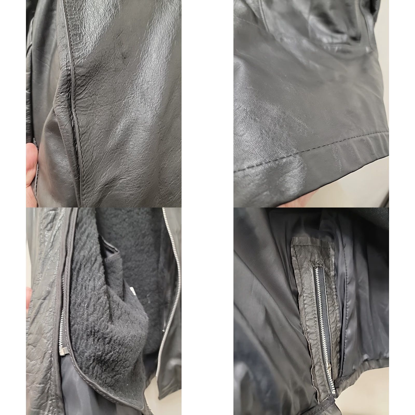 Vintage VINTAGE Excelled Leather Biker Bomber Jacket Mens 40R Black Zip Short Leather Motorcycle Casual Formal Party/Cocktail Men jacket Size US XXS / EU 40 - 8 Thumbnail