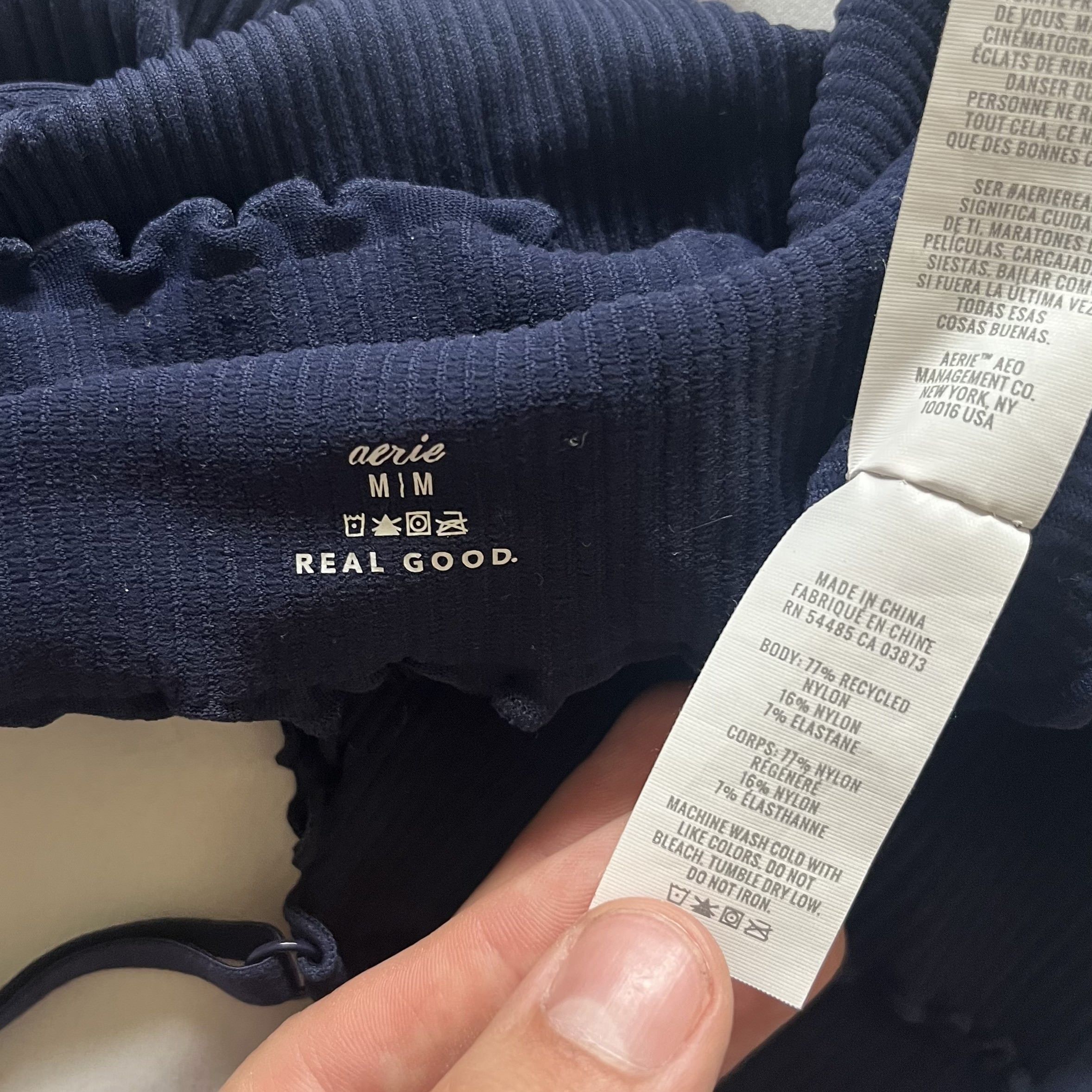 American Eagle Outfitters Aerie Real Good Dark Blue Crop Top Size M Size M / US 6-8 / IT 42-44 - 3 Thumbnail