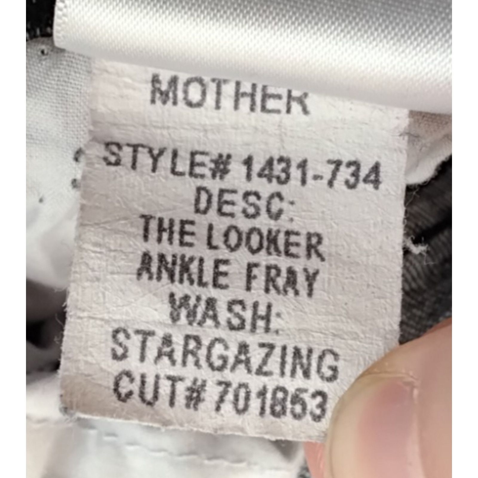 MOTHER Mother The Looker Ankle Fray Jeans Women's 25x27 Black Wash Size 25" / US 0 / IT 36 - 10 Thumbnail