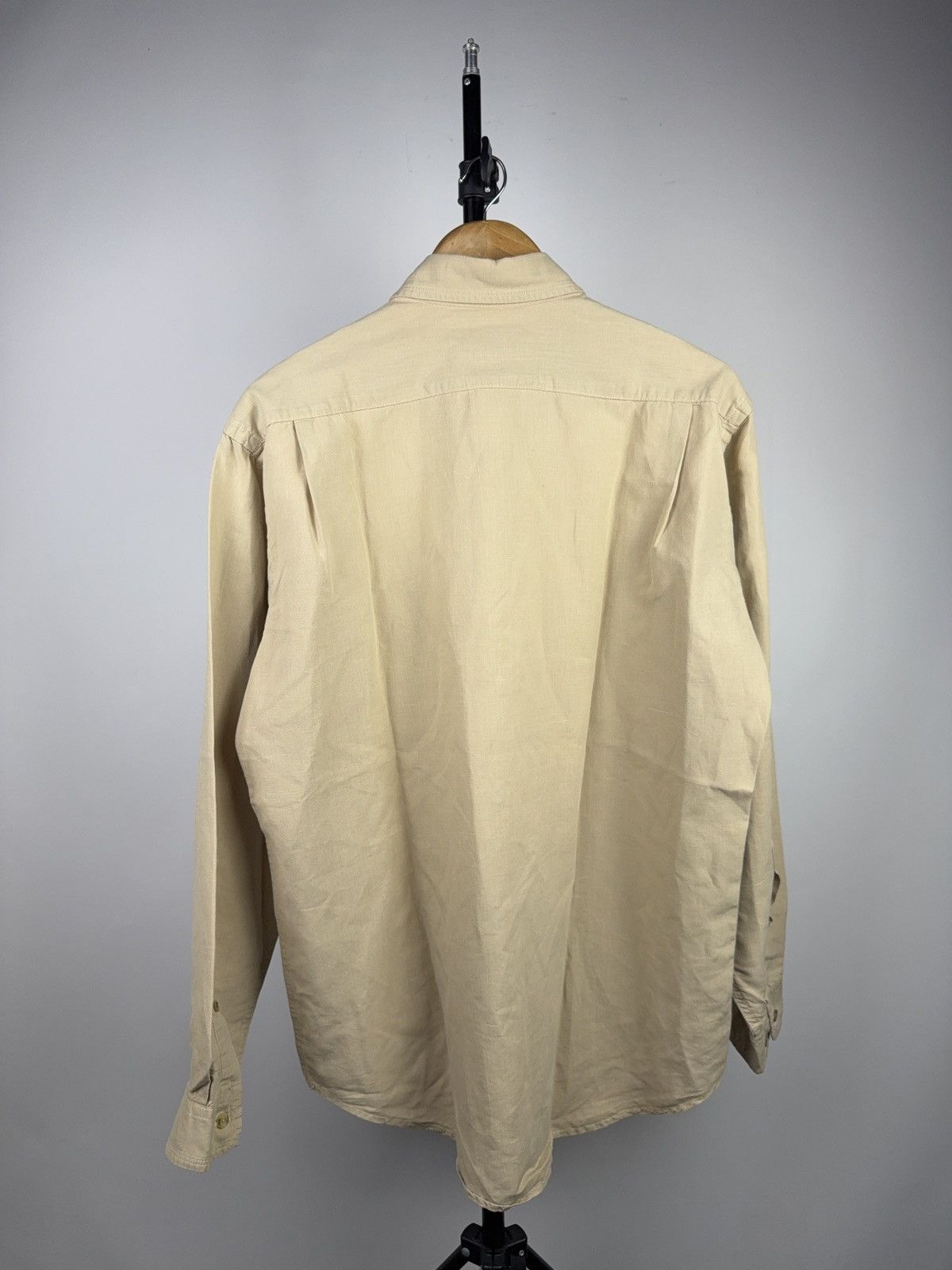 Marlboro Classics 90s Marlboro Classics Beige Linen Work Shirt Vintage L Size US L / EU 52-54 / 3 - 11 Thumbnail