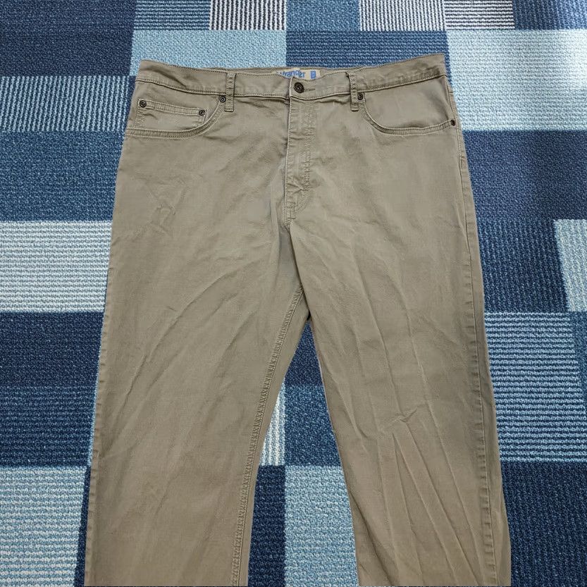 Wrangler VINTAGE no? Actually: Wrangler Khaki Pants 37X27 Men's Regular Flat Front 5-Pocket Cotton Blend Lightweight Straight Fit Size US 37 - 1 Thumbnail