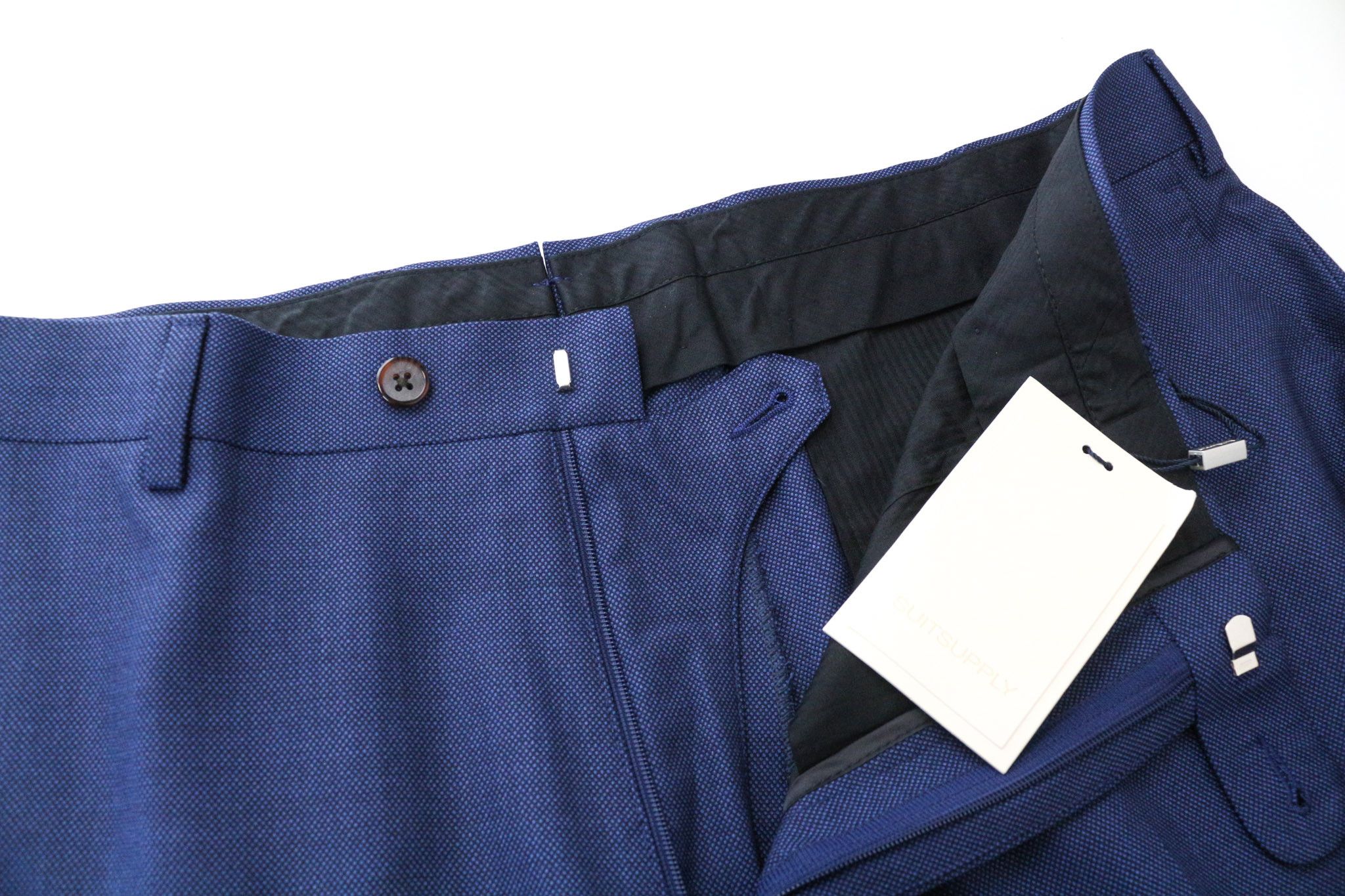 Suitsupply BRESCIA UK44R Blue Wool Pleated Lined Trousers 75840 Size 44R - 3 Thumbnail