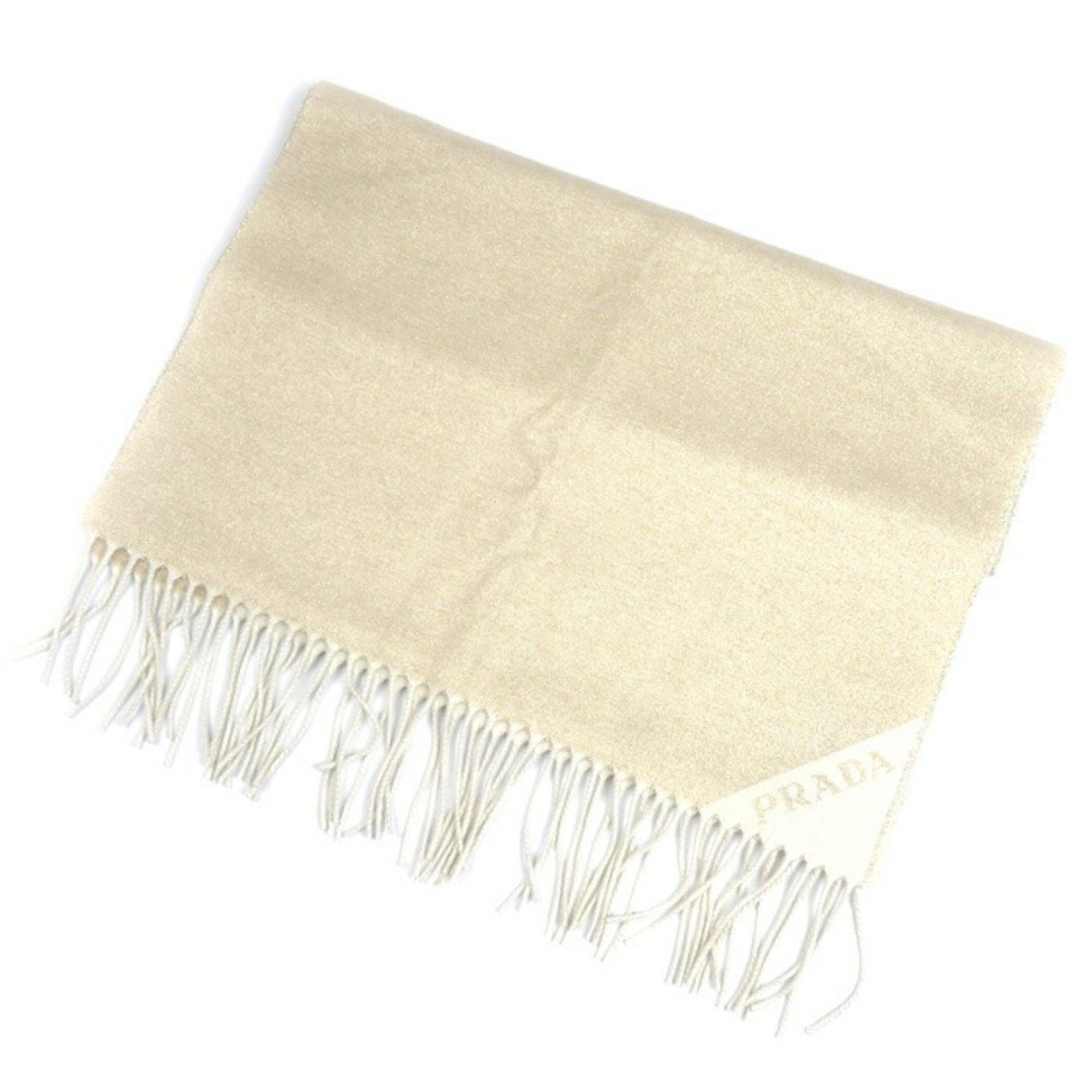 Prada Prada Jacquard Evening Scarf, Gold and White, 1FS091_DGI_F0X0A, IC Chip, Silk, Cashmere, Lurex, Women's Size ONE SIZE - 1 Thumbnail