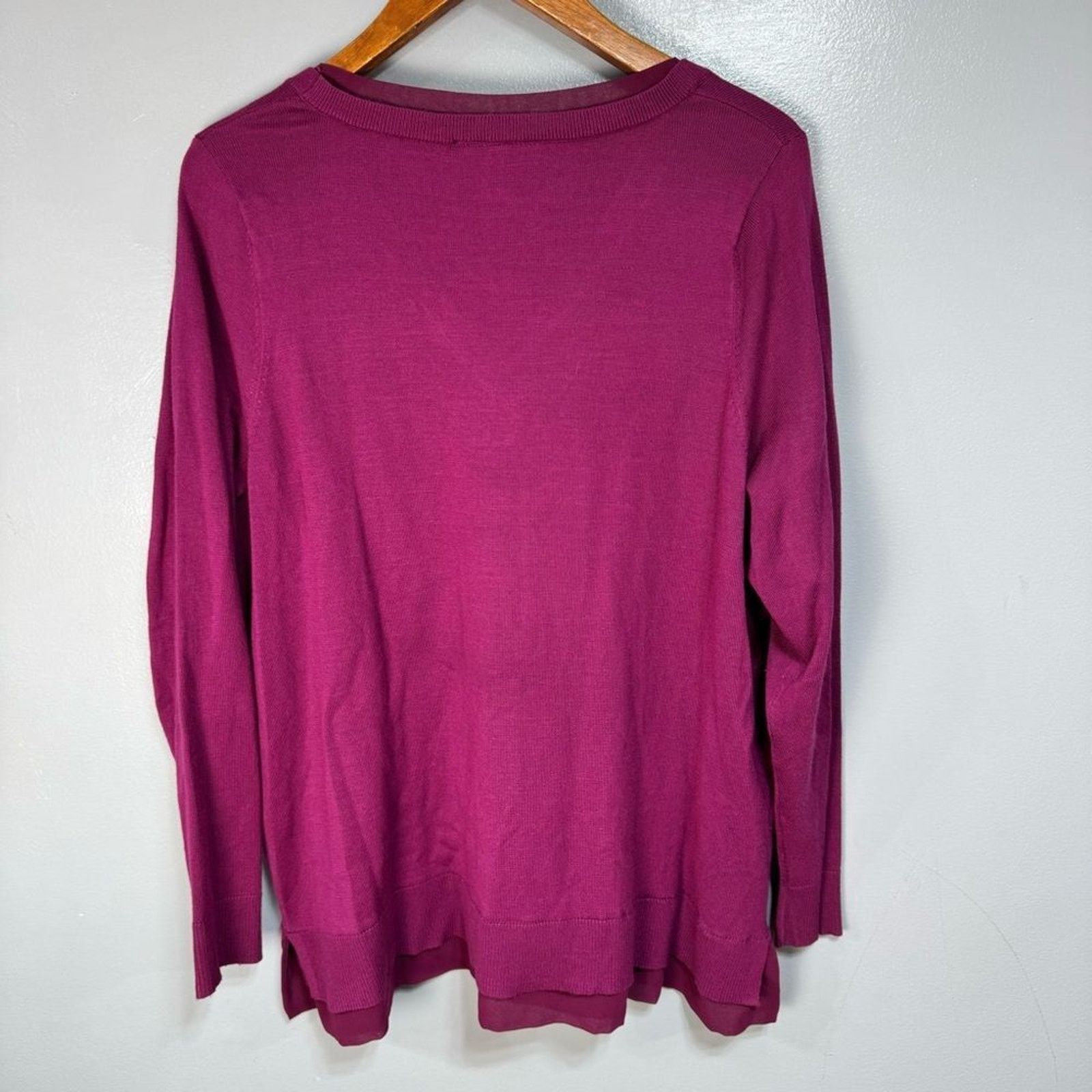 size? Lane Bryant Plus V-Neck Sweater sz 2X Faux Layered # E843 Size XXL / US 16-18 / IT 52-54 - 3 Thumbnail