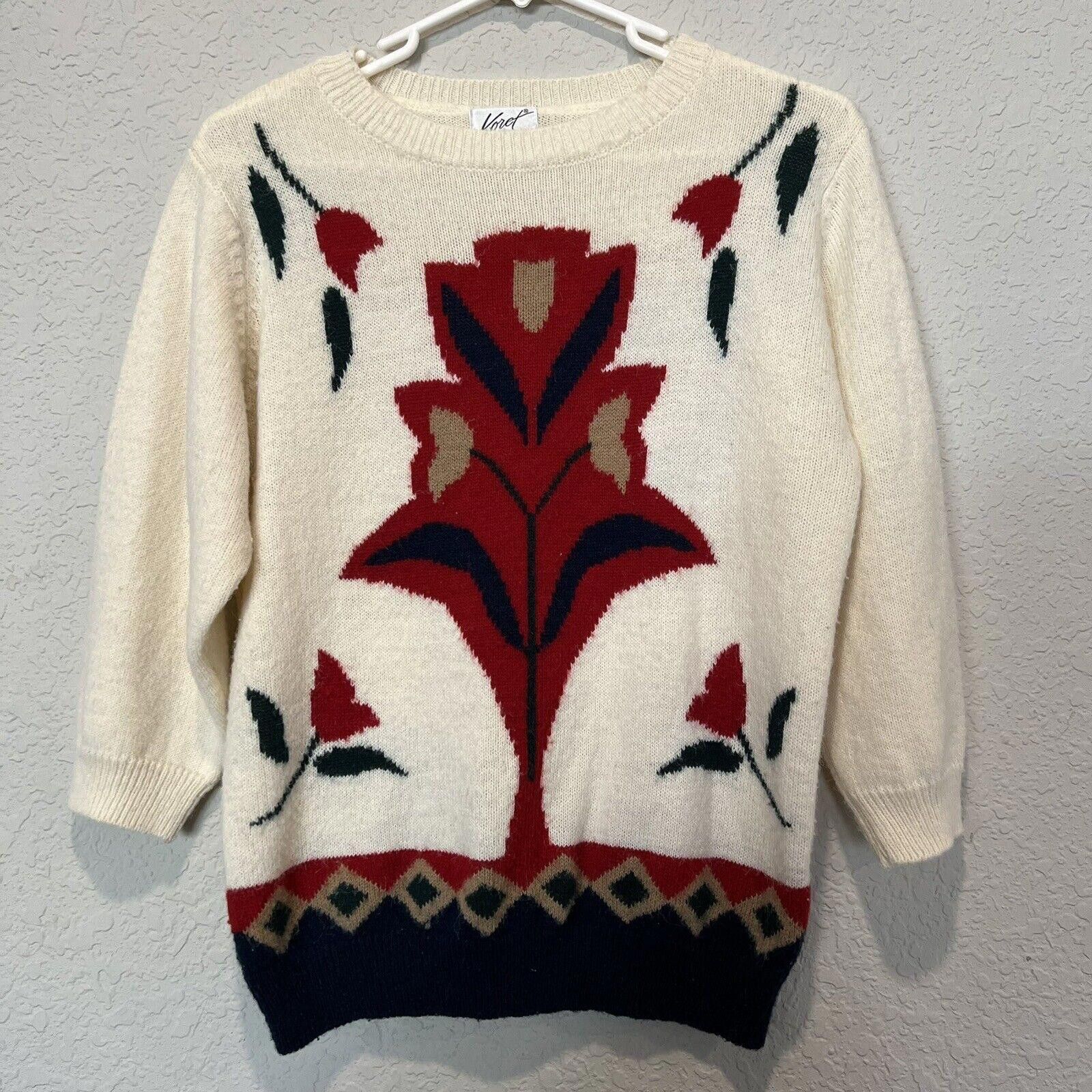 Designer Vintage 80s Koret Knit Women’s Sweater Size Large Size L / US 10 / IT 46 - 1 Thumbnail