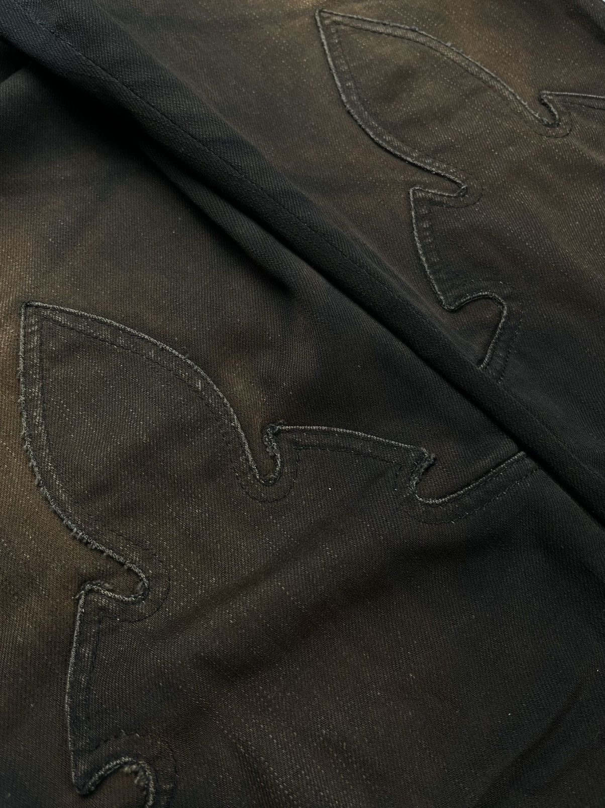 Chrome Hearts Chrome Hearts Thrashed Faded Fleur Knee Silver Denim Jeans Size US 30 / EU 46 - 15 Thumbnail