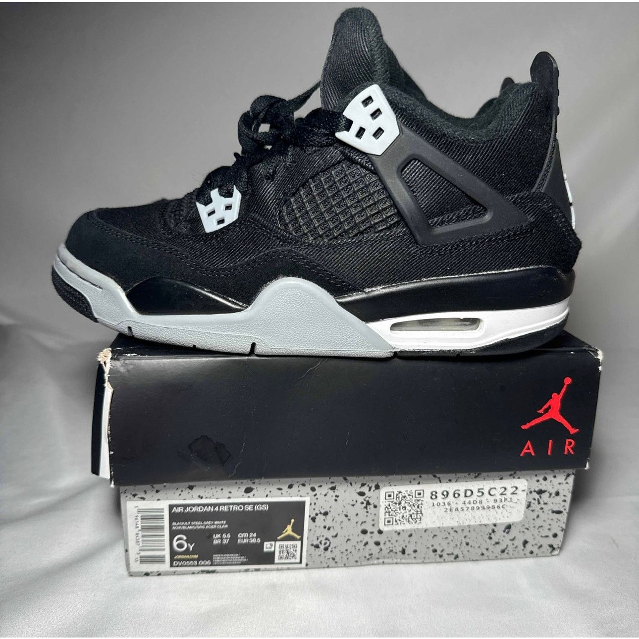 Jordan Brand × Nike Size 6 - Air Jordan 4 Retro SE GS Black Canvas Men's Shoes Size US 6 / EU 39 - 8 Thumbnail