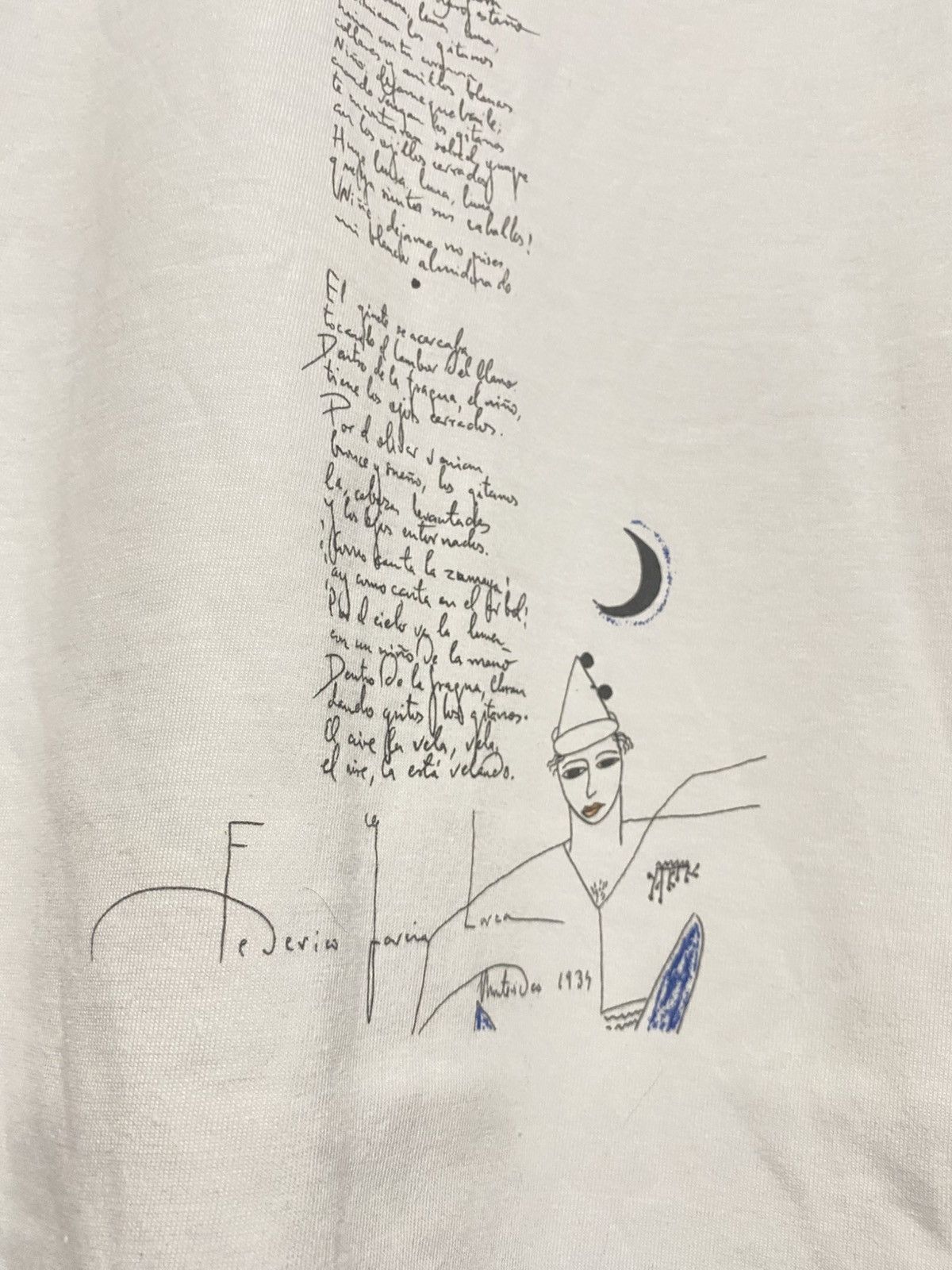 Vintage Federico Garcia Lorca Art Tee XL DS 90s Granada museum Size US XL / EU 56 / 4 - 3 Thumbnail