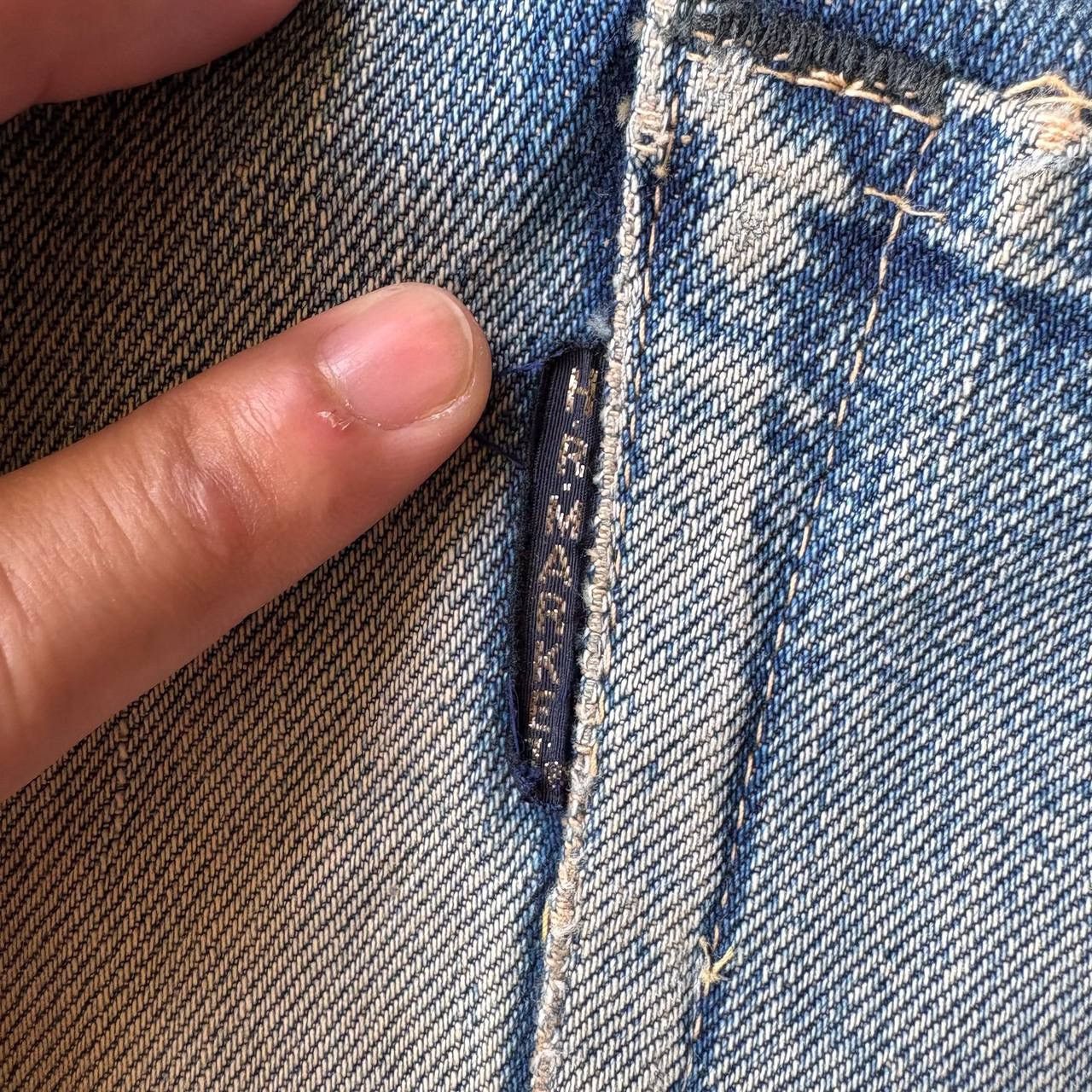 HOLLYWOOD RANCH MARKET Vintage 90’s HR Market Selvedge Distress Mud Wash Blue Pants Size US 34 / EU 50 - 13 Thumbnail