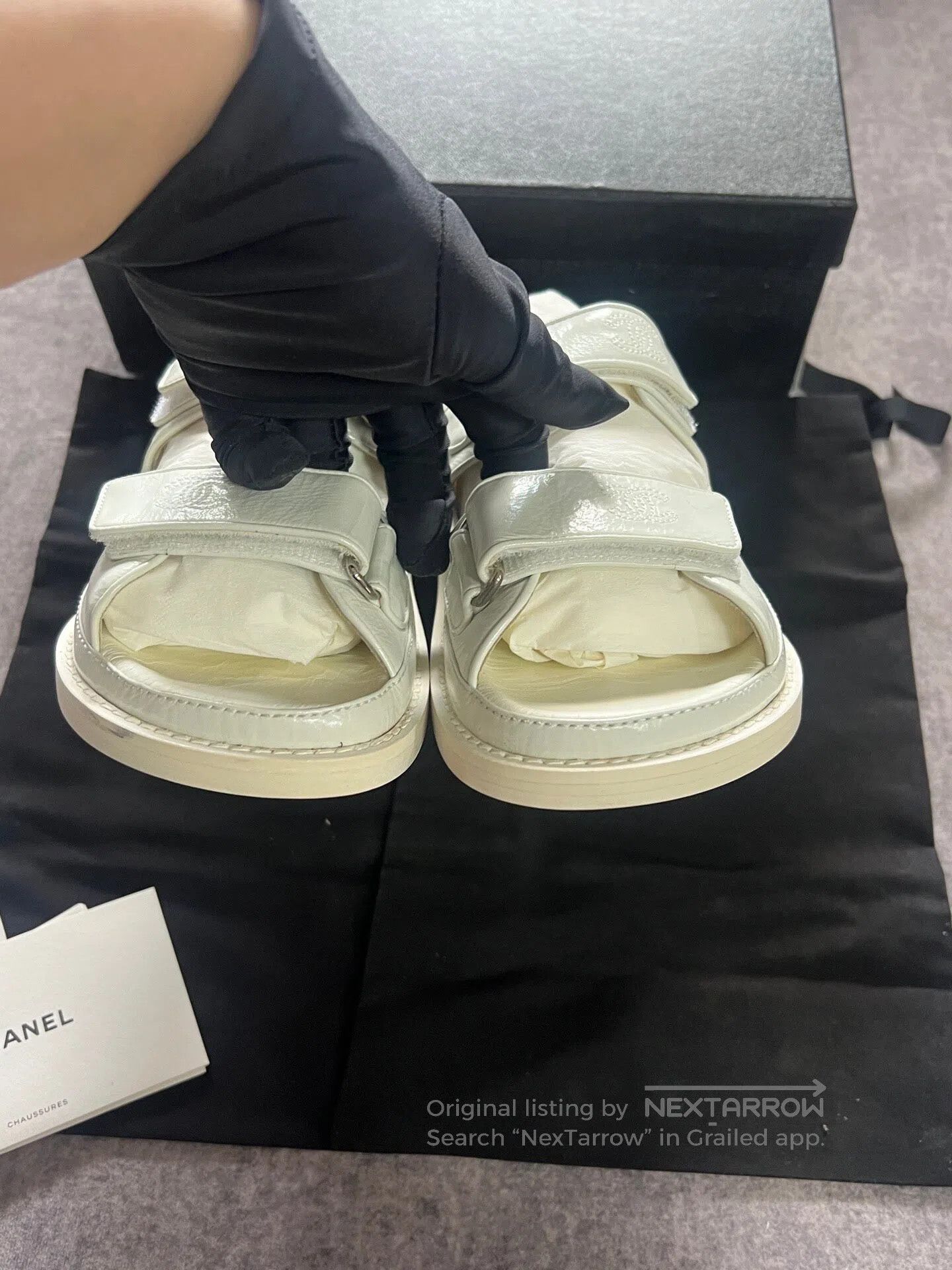 Chanel Chanel White Velcro Sandals| Size US 5 / IT 35 - 4 Thumbnail
