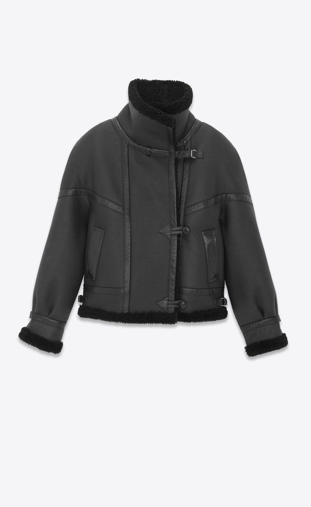 Saint Laurent Paris $9.5K VALUE aviator jacket in lambskin and shearling Size M / US 6-8 / IT 42-44 - 2 Thumbnail