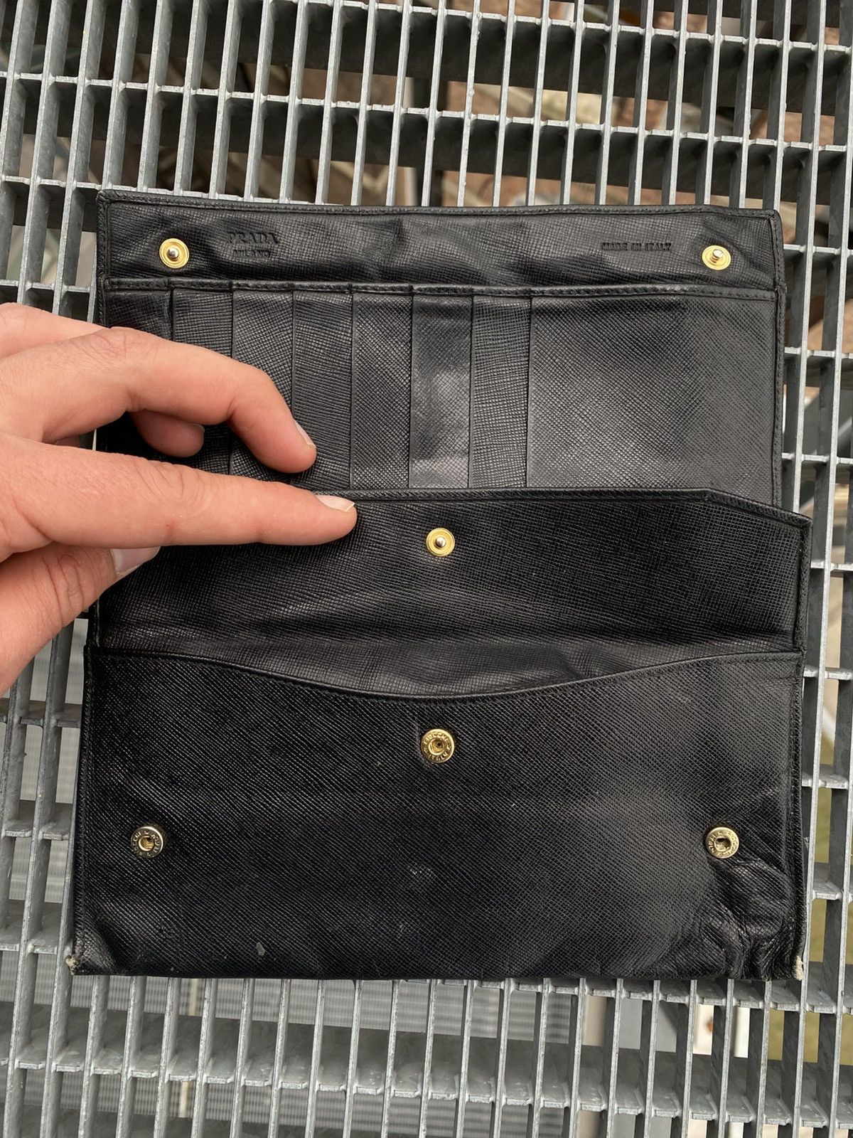 Prada Prada Metal Logo Leather Wallet Size ONE SIZE - 11 Thumbnail