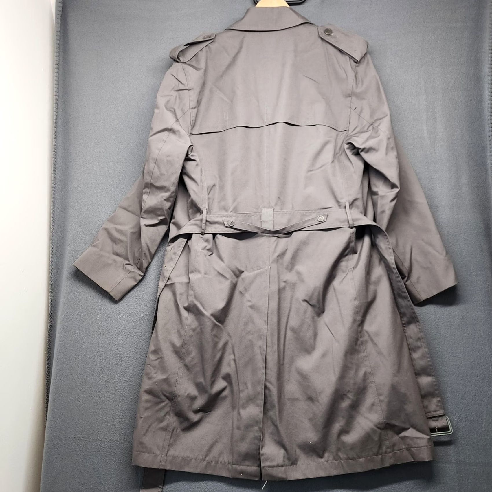 Doublet VINTAGE Hill & Archer Trench Coat Mens 42R Gray Double Breasted Belted Liner Coat Size US XS / EU 42 / 0 - 2 Thumbnail