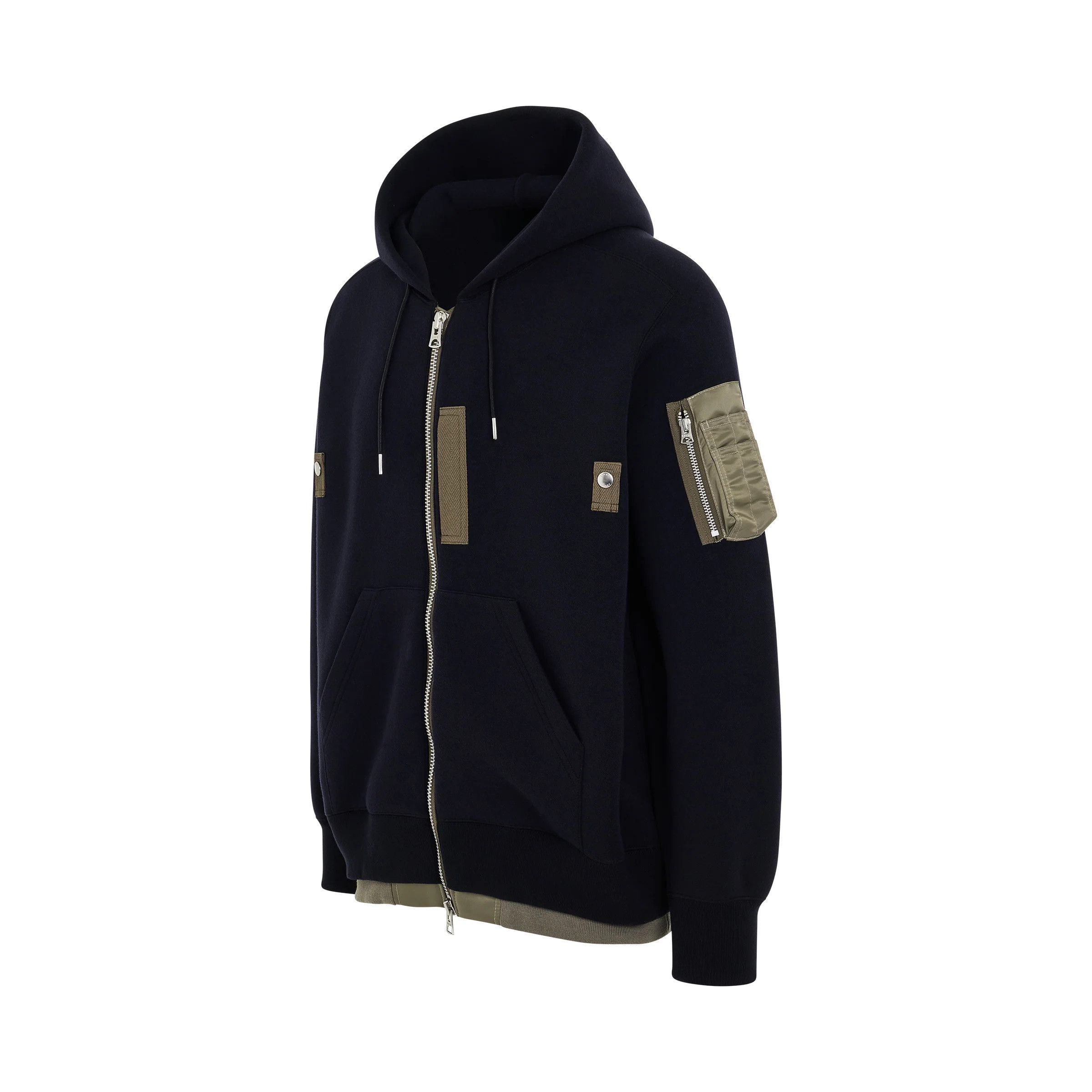 Sacai o1mris0824 Twill Zip Hoodie in Navy Size US S / EU 44-46 / 1 - 2 Thumbnail