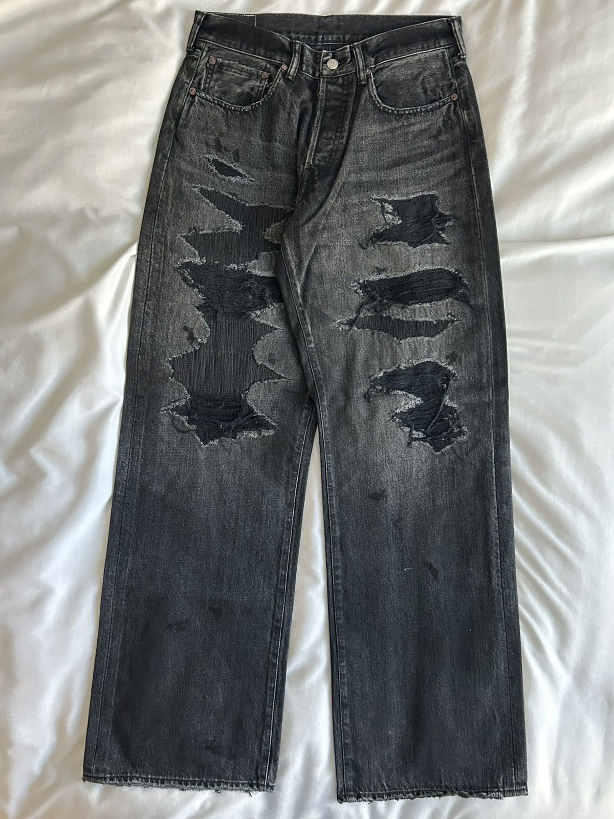 HIDDEN Hidden NY Baggy Denim Jeans Distressed Selvedge Japan Size US 32 / EU 48 - 3 Thumbnail