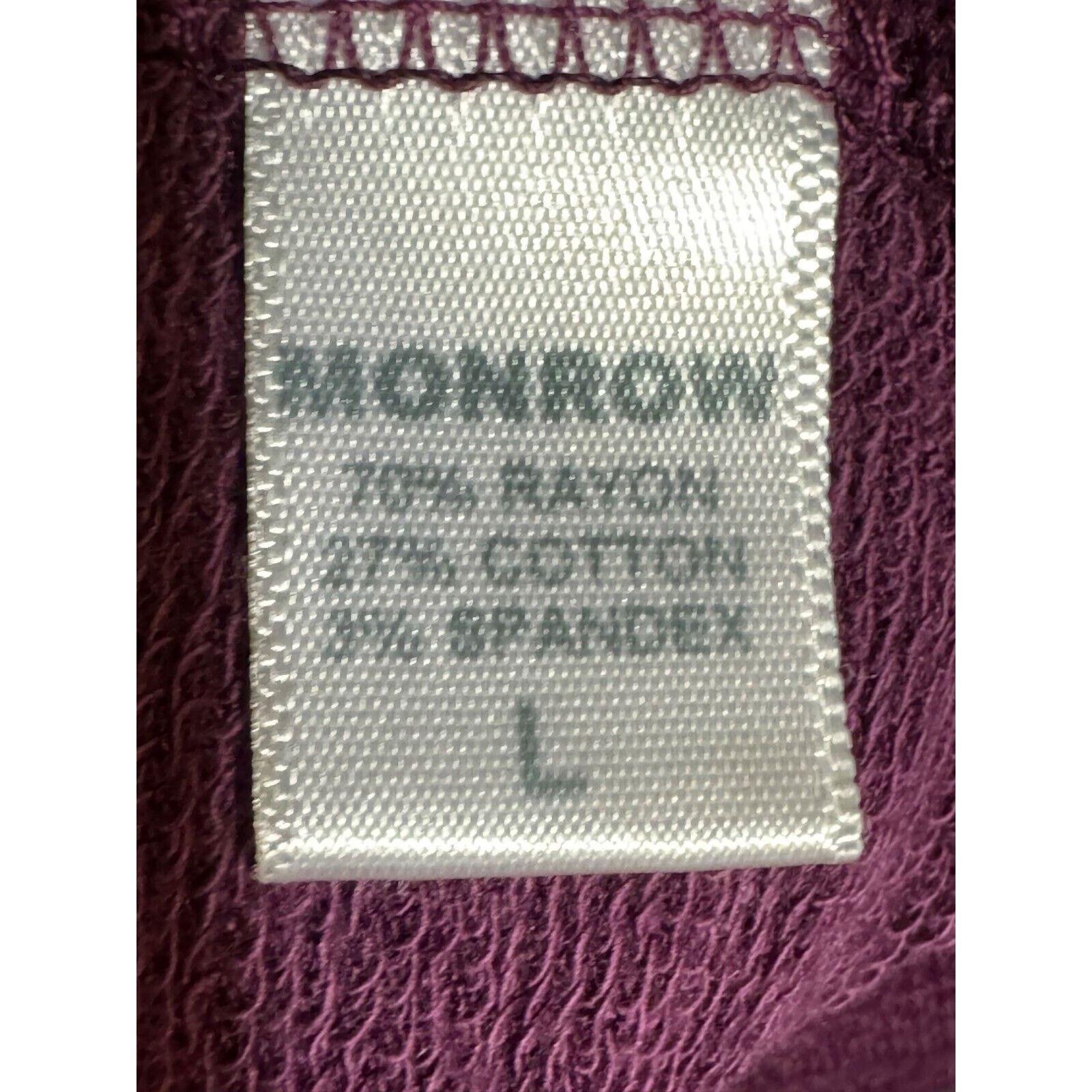 MONROW Monrow Joggers Supersoft Plum Purple Elastic Waist Large Size 31" - 5 Thumbnail