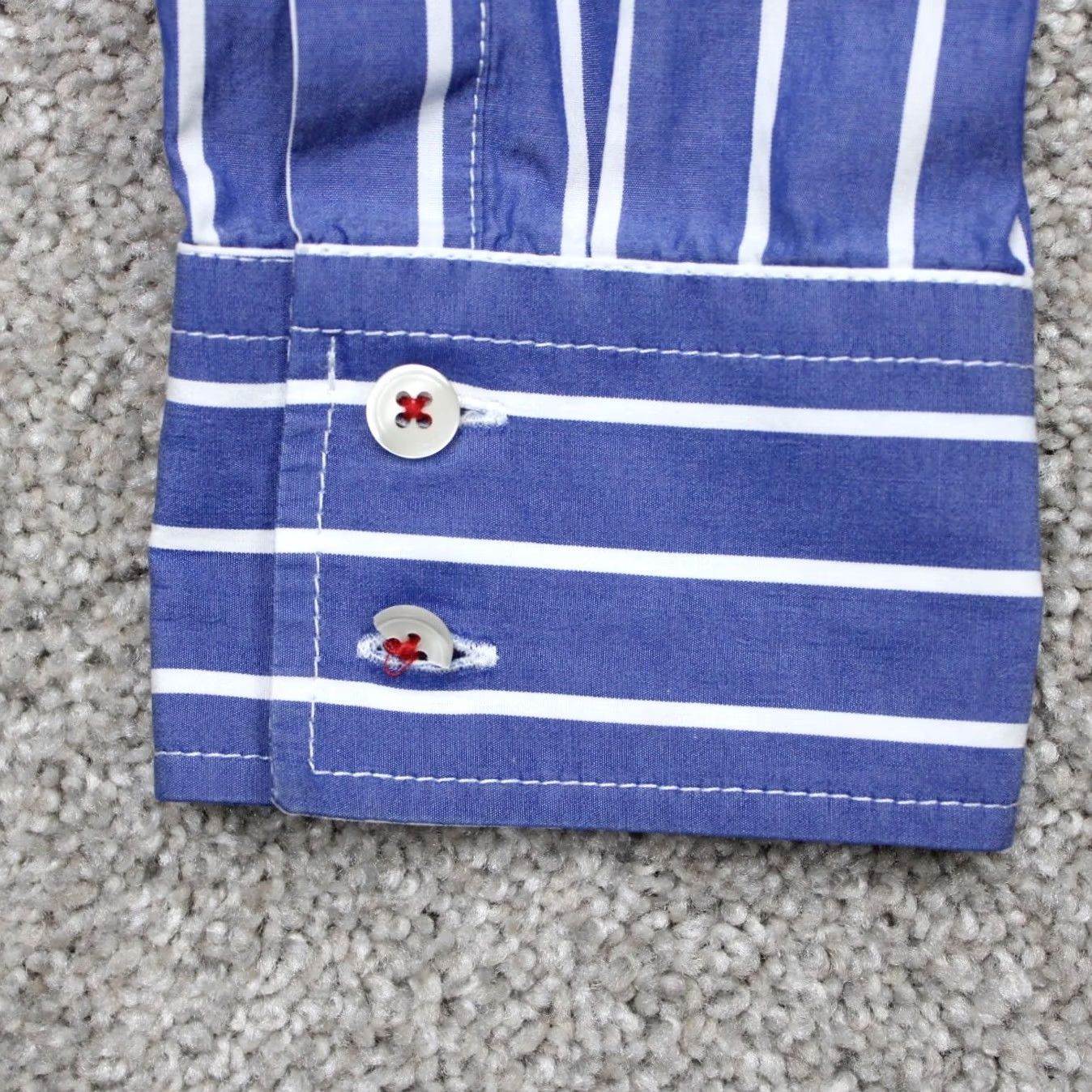 Vintage Haupt Dress Shirt Mens Large 16 1/2 41/42 Blue/White Striped Long Sleeve Button Up Shirt Size US XL / EU 56 / 4 - 5 Thumbnail