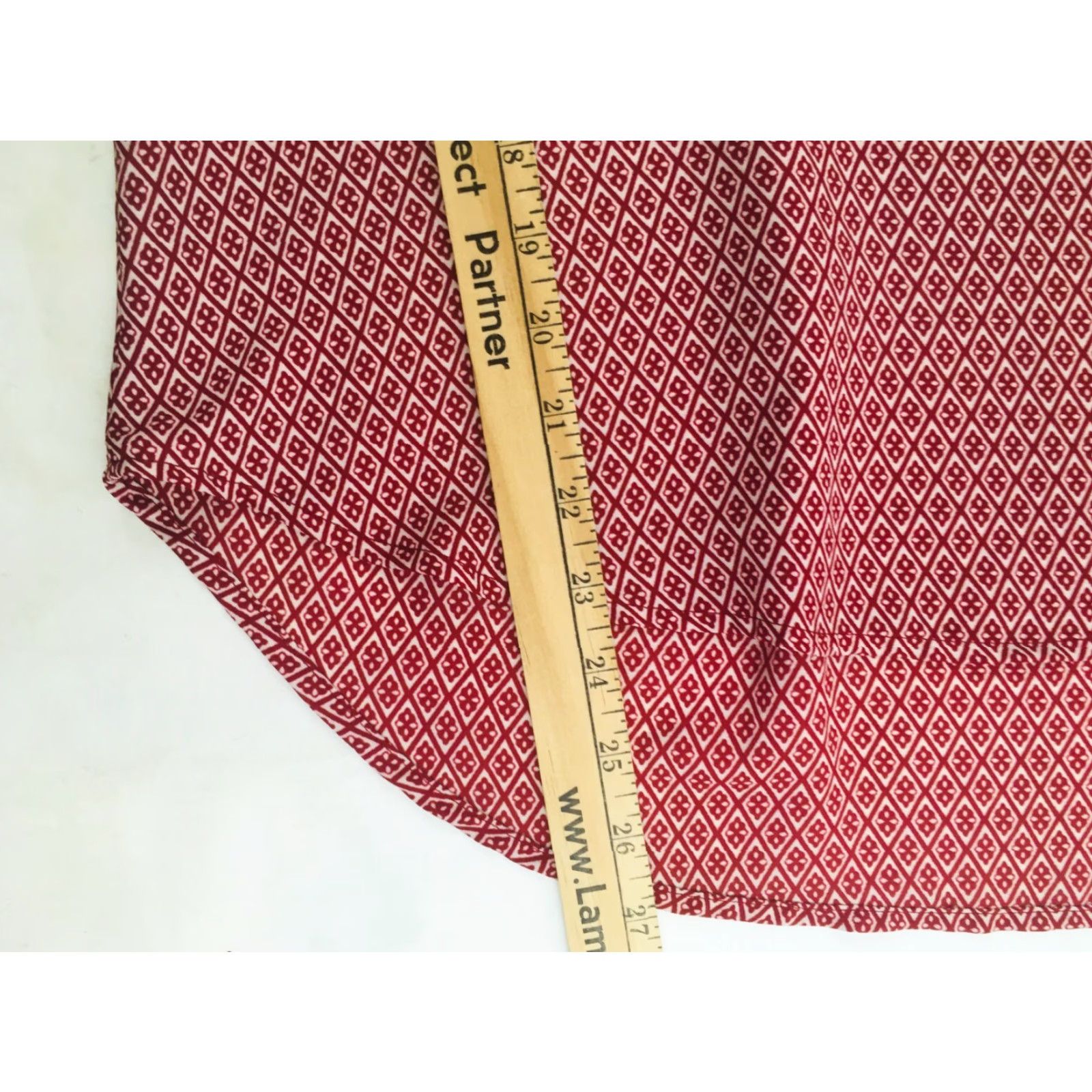 Vintage Pleione Shirt Women's XS Red Floral Round Neck Pleated Back Short Sleeve Size XS / US 0-2 / IT 36-38 - 5 Thumbnail