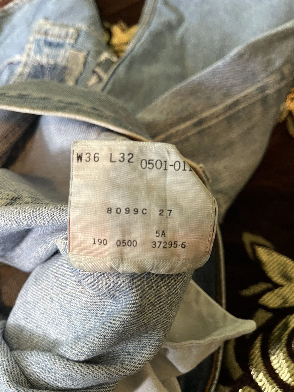 Levi's 1990s PATCHWORK DOUBLE KNEED LEVIS 501 Size US 36 / EU 52 - 9 Thumbnail
