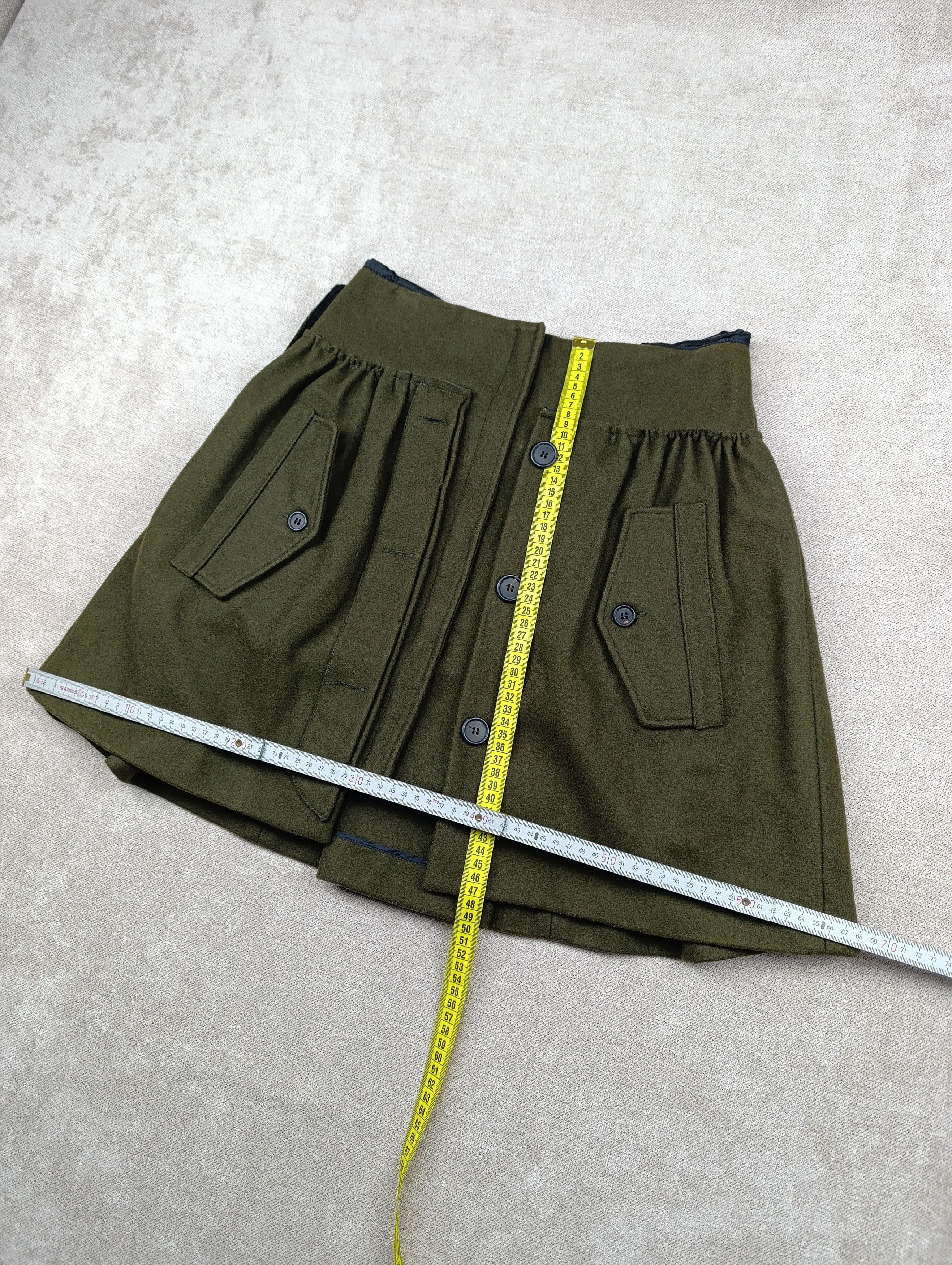 Miu Miu MIU-MIU CHOPPY WOOL PLEATED DARK GREENISH BROWN SKIRT Size 25" / US 0 / IT 36 - 9 Thumbnail