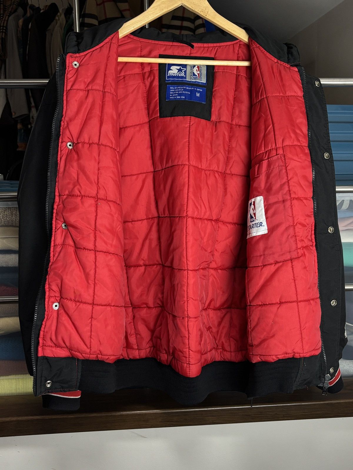 Starter Vintage Starter Chicago Bulls NBA Hooded Bomber Jacket VNTG Size US M / EU 48-50 / 2 - 5 Thumbnail