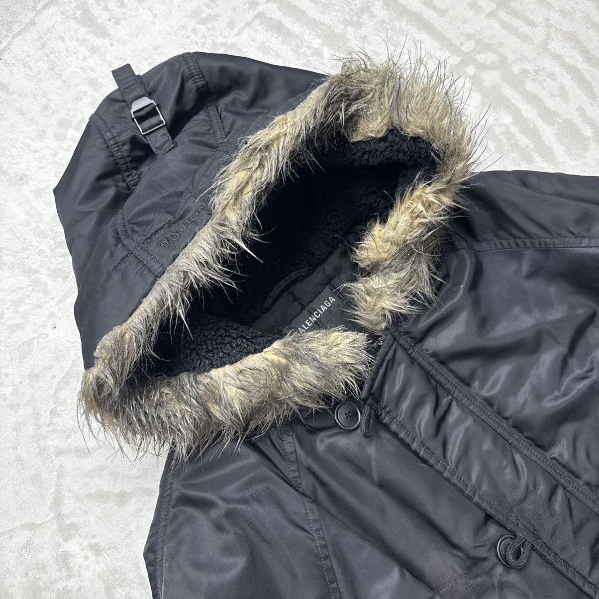 Balenciaga Balenciaga Faux Fur-Trim Hooded Parka Size US M / EU 48-50 / 2 - 3 Thumbnail