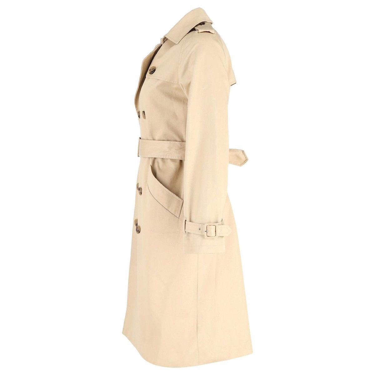 A.P.C. × Vintage APC Tan Trench Coat Womens Jacket Belted Beige Size XS / US 0-2 / IT 36-38 - 10 Thumbnail