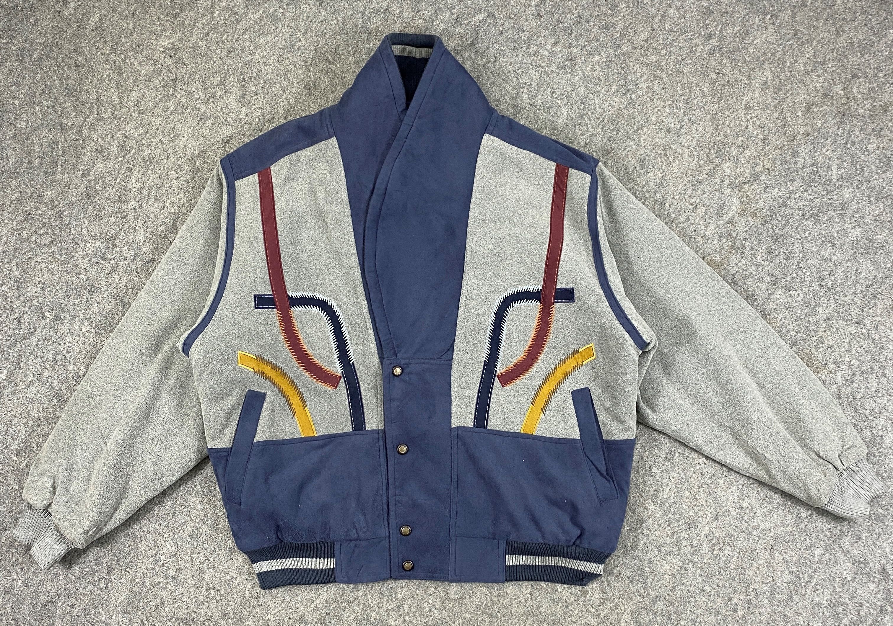 image of Vintage Nice Design Polyster Jacket -J065, Men's (Size Large)