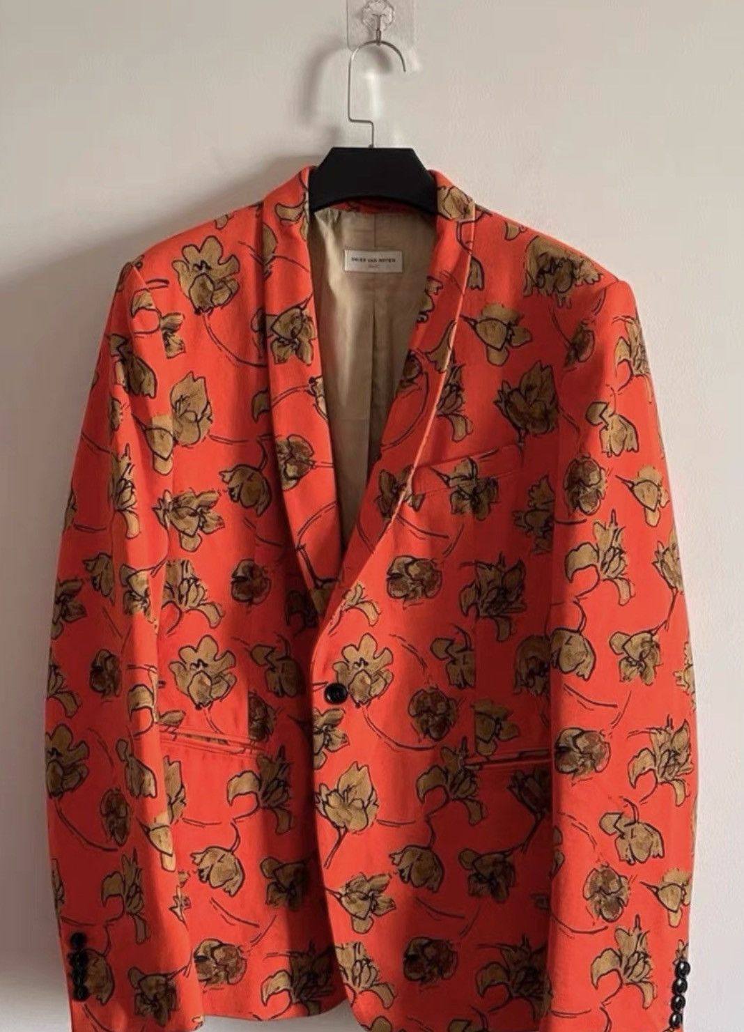 Dries Van Noten Hand paint floral smoking jacket
