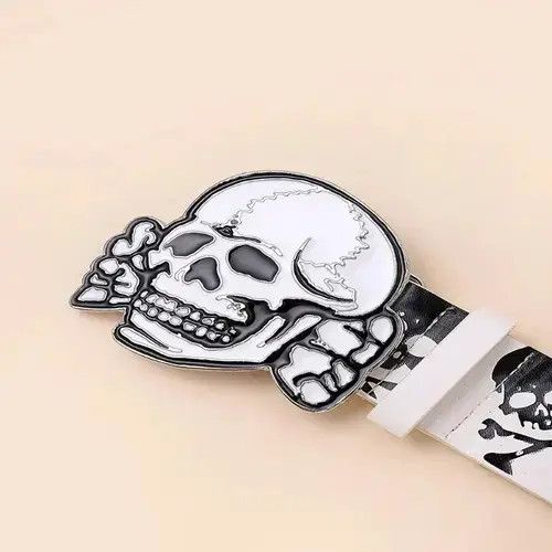 Designer Skull Button Retro Belt Size ONE SIZE - 2 Thumbnail