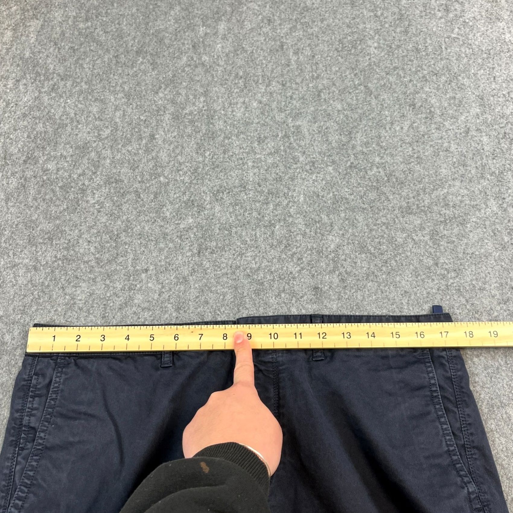 Hugo Boss Hugo Boss Mens Chino Trousers Pants Straight 34 Navy Blue Stretch Cotton Elastane Regular 5-Pocket Logo Front Flat Front Size US 34 / EU 50 - 6 Thumbnail