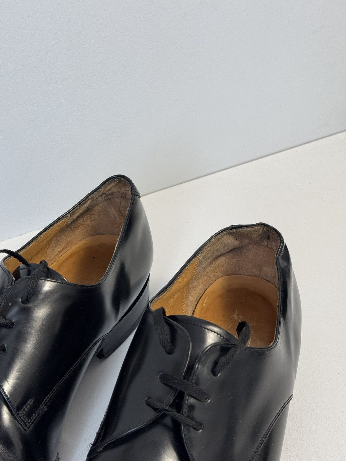Barker Barker England Black Leather Derby Dress Shoes Size 11.5 Size US 11.5 / EU 44-45 - 4 Thumbnail