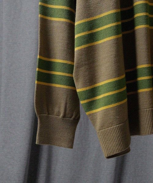 Number (N)ine NUMBER (N)INE LS CREW MULTI BORDER SWEATER Green Size M Size US M / EU 48-50 / 2 - 4 Thumbnail