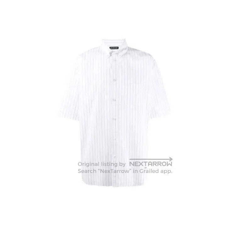 Balenciaga Balenciaga Striped Logo Short Sleeve Shirt. Size US M / EU 48-50 / 2 - 1 Thumbnail