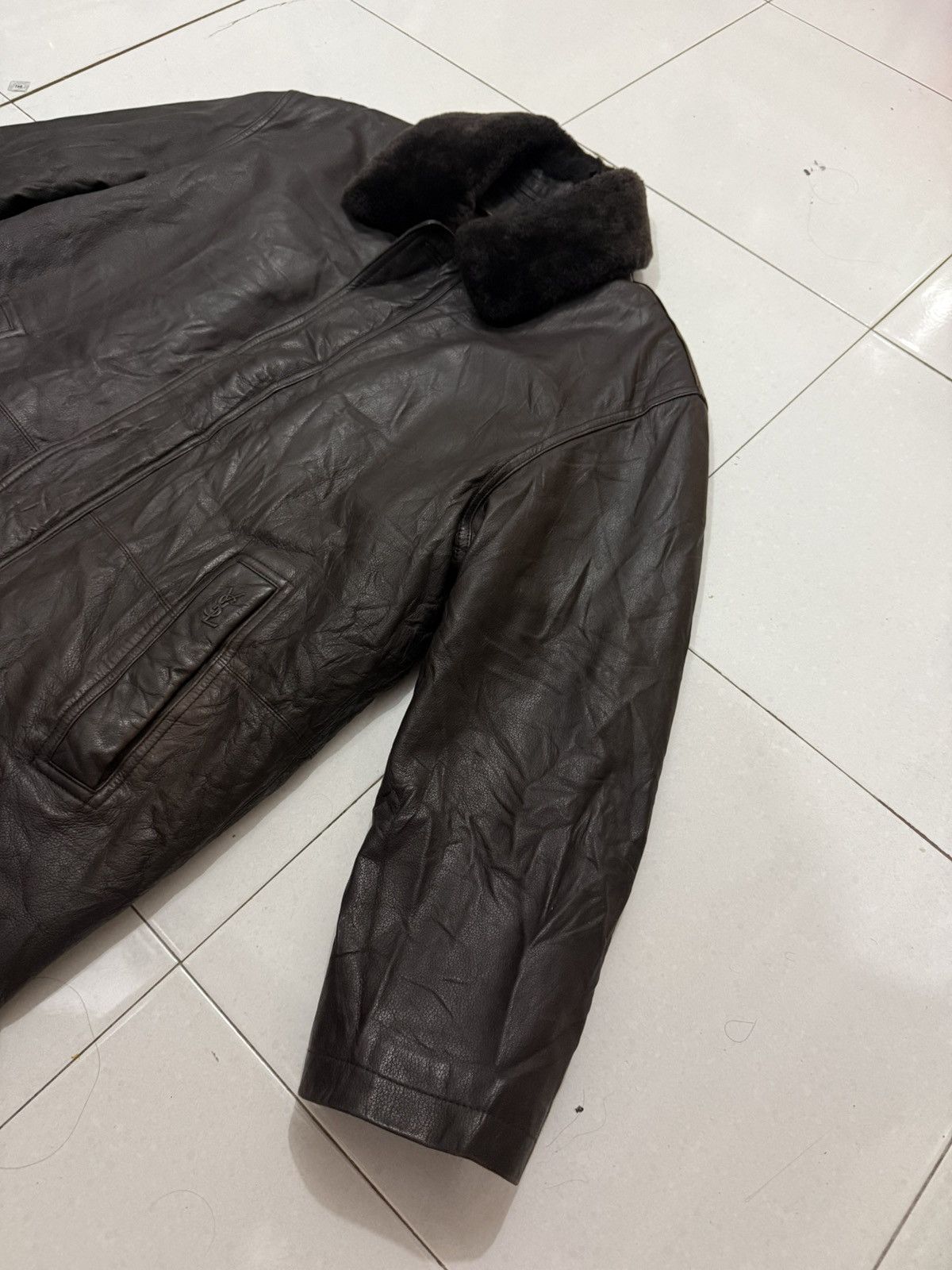 Yves Saint Laurent VTG YSL Leather Jacket Size US L / EU 52-54 / 3 - 4 Thumbnail