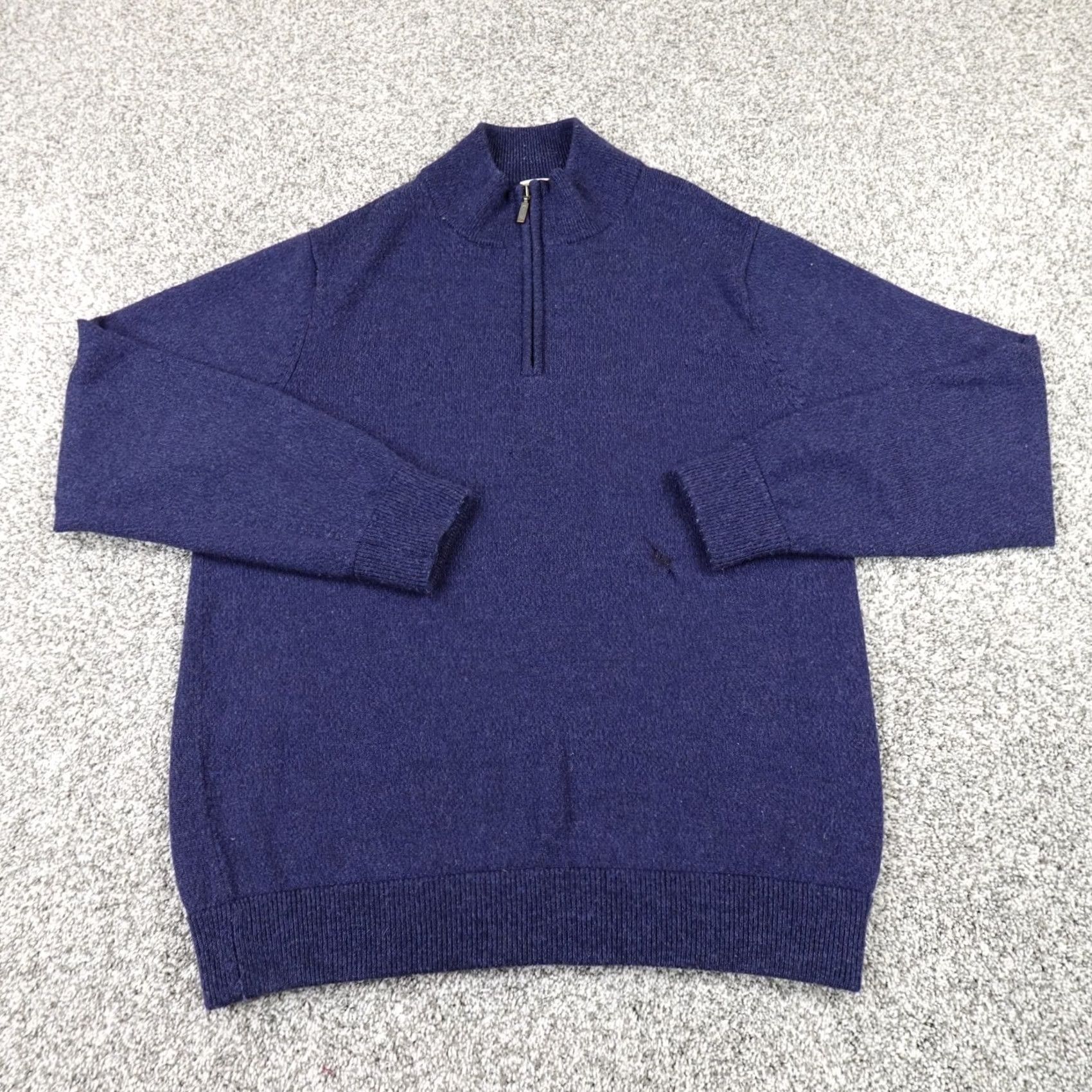 Vintage VTG L.L. Bean Sweater Mens L Blue Merino Wool Knit Pullover 1/2 Zip Mock Zip Zipper Wool Knit Vintage Mens Sweater Pullover Size US L / EU 52-54 / 3 - 2 Thumbnail