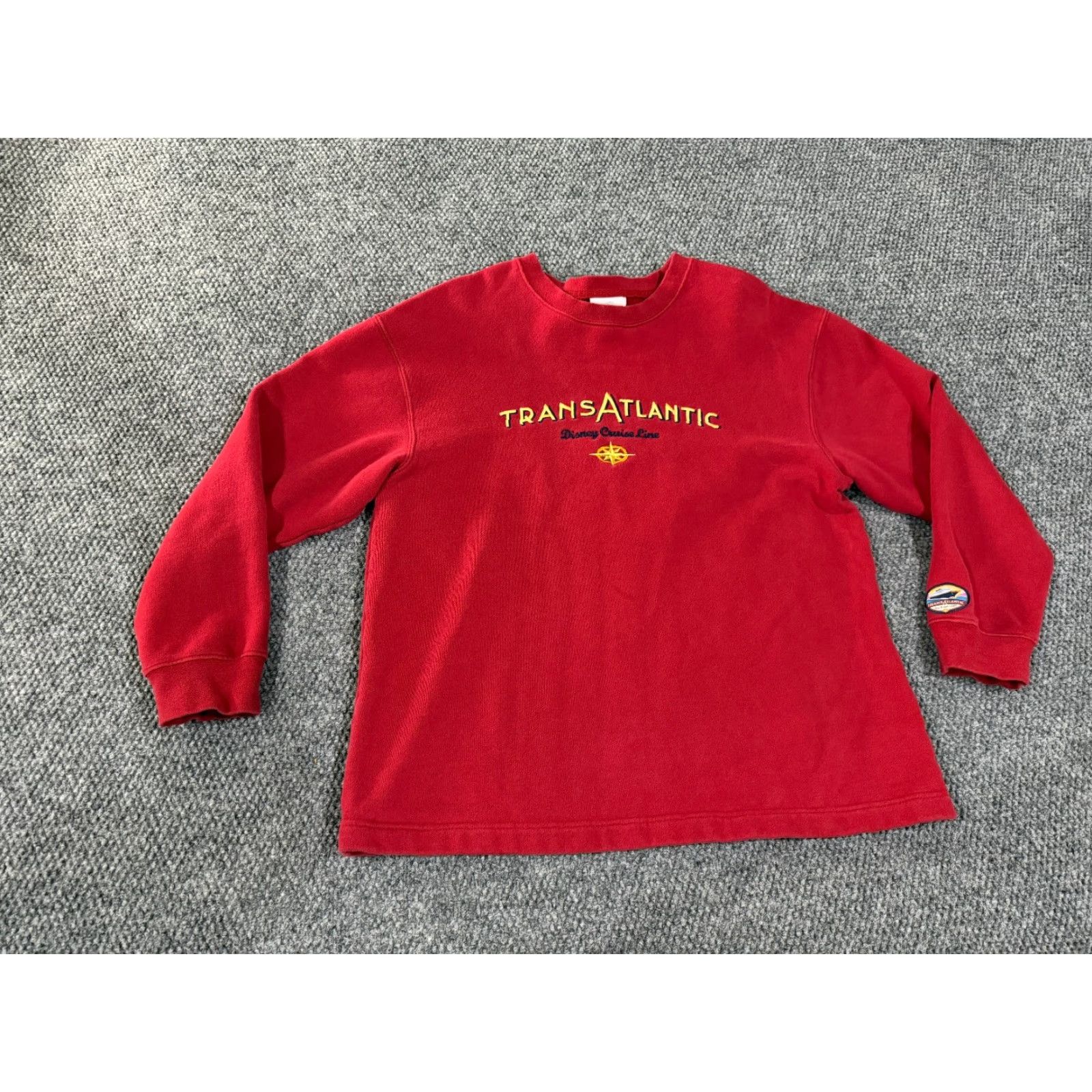 Disney VINTAGE Disney Cruise Line Sweatshirt Mens M Red Crew Neck Zip Hooded Mickey Mouse Retro Logo 90s Mens Size US M / EU 48-50 / 2 - 2 Thumbnail