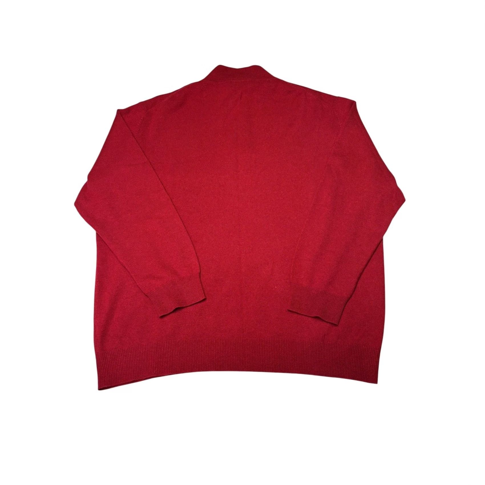 Jos. A. Bank Jos A Bank Travelers Collection Red 100% Cashmere Quarter Zip Sweater Mens 2XL Ribbed Mock Neck Zipper Pullover Size US XXL / EU 58 / 5 - 3 Thumbnail