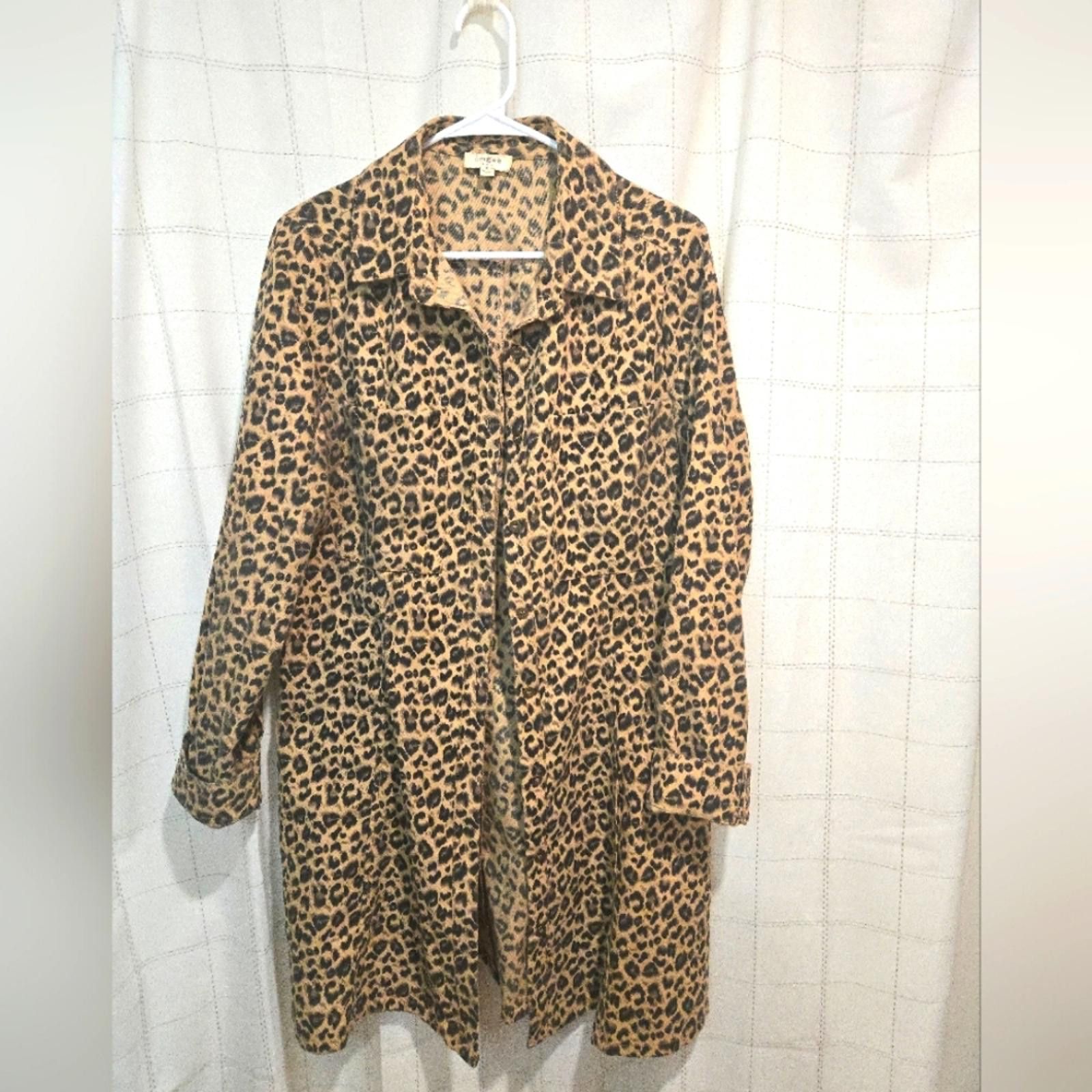 Designer Umgee Animal Print Button Down Tunic/Mini Dres Size L / US 10 / IT 46 - 1 Thumbnail