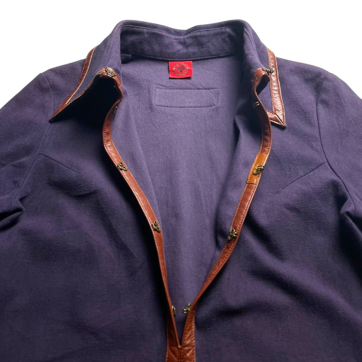If Six Was Nine × Japanese Brand × Le Grande Bleu (L.G.B.) 🇯🇵 ALGONQUINS PUNK COW HIDE LEATHER COLLAR / PATCH JACKET Size S / US 4 / IT 40 - 11 Thumbnail